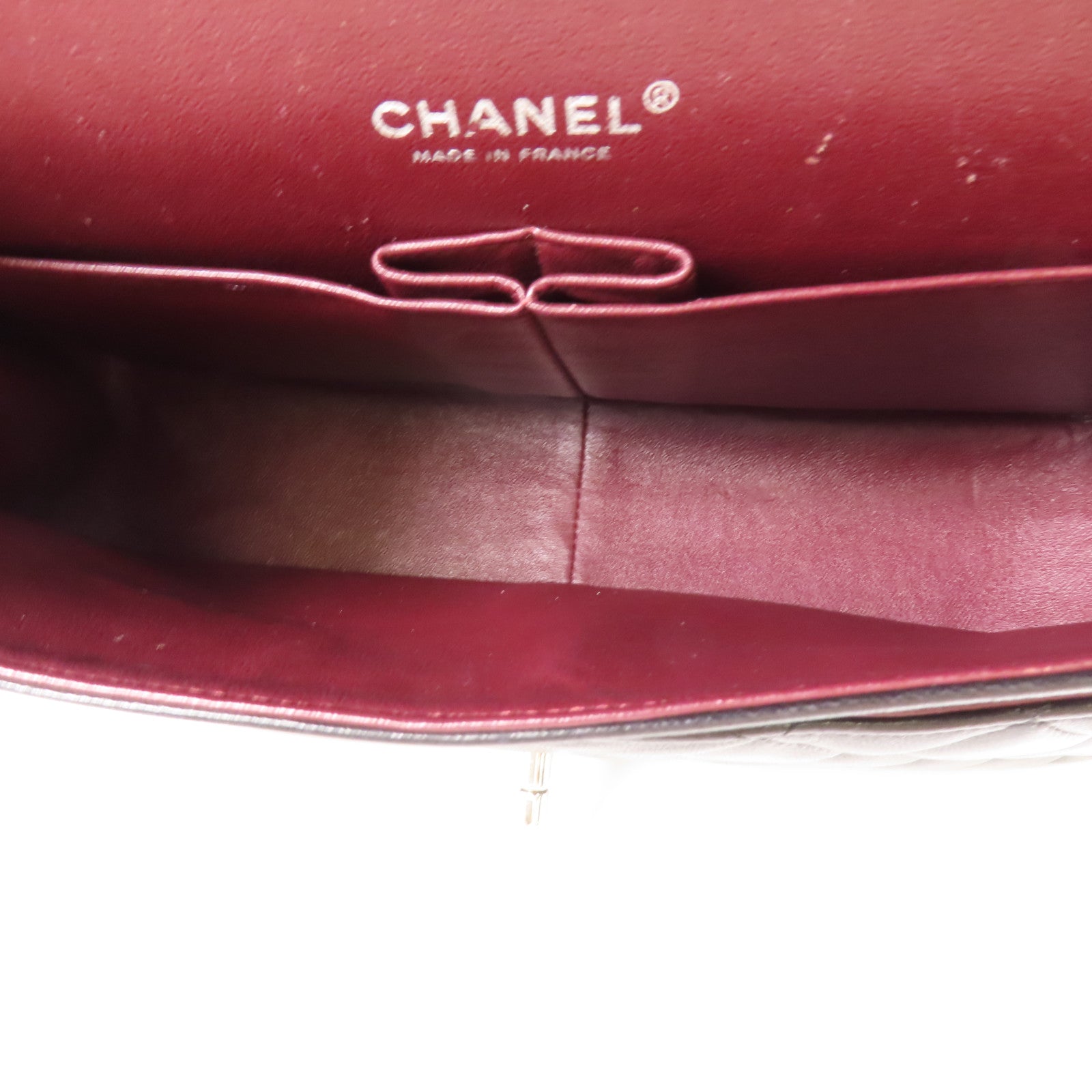 CHANEL 羊皮皮革Large Classic銀扣鏈帶肩背袋