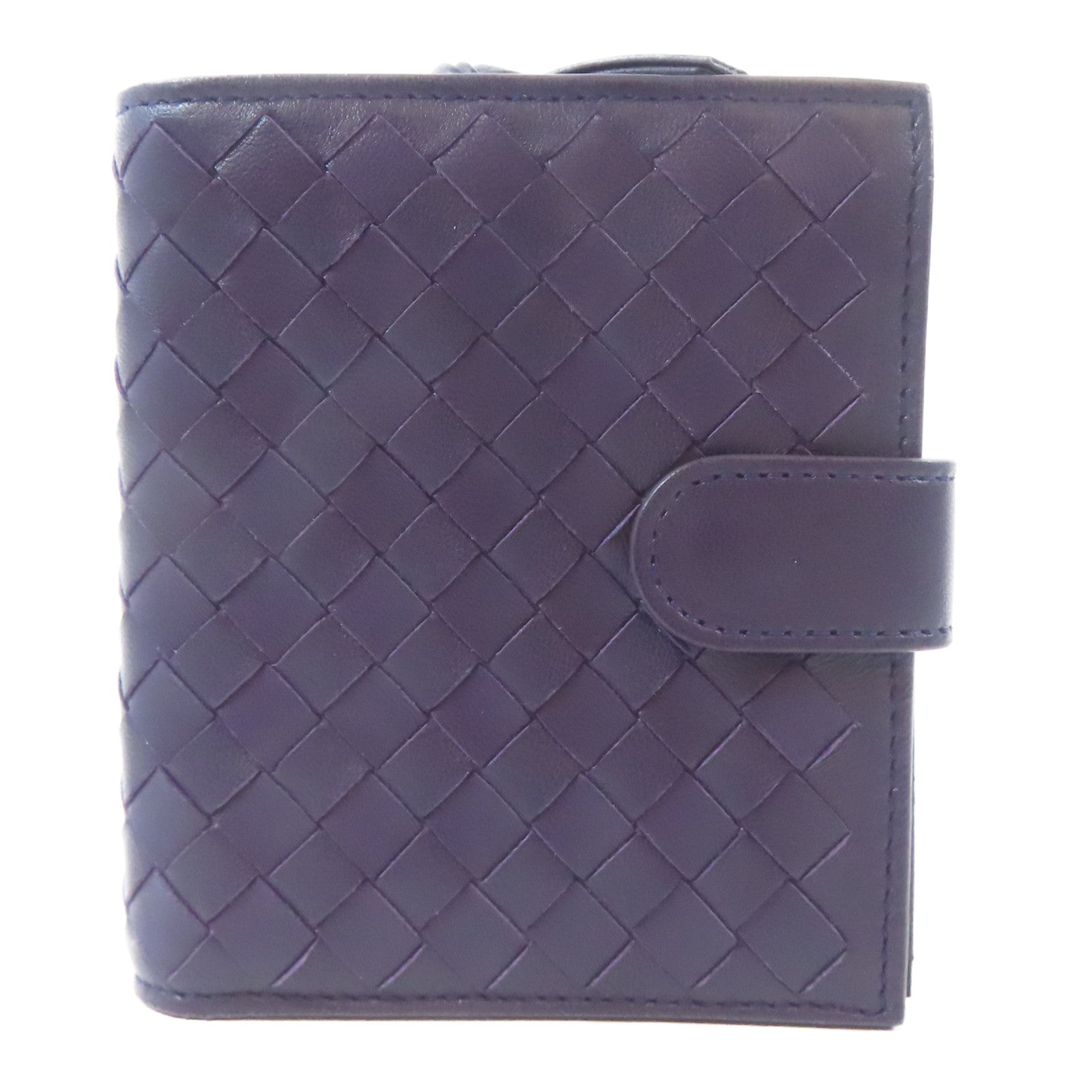 BOTTEGA VENETA 【激減優惠】羊皮皮革Wallet金扣錢包紫色