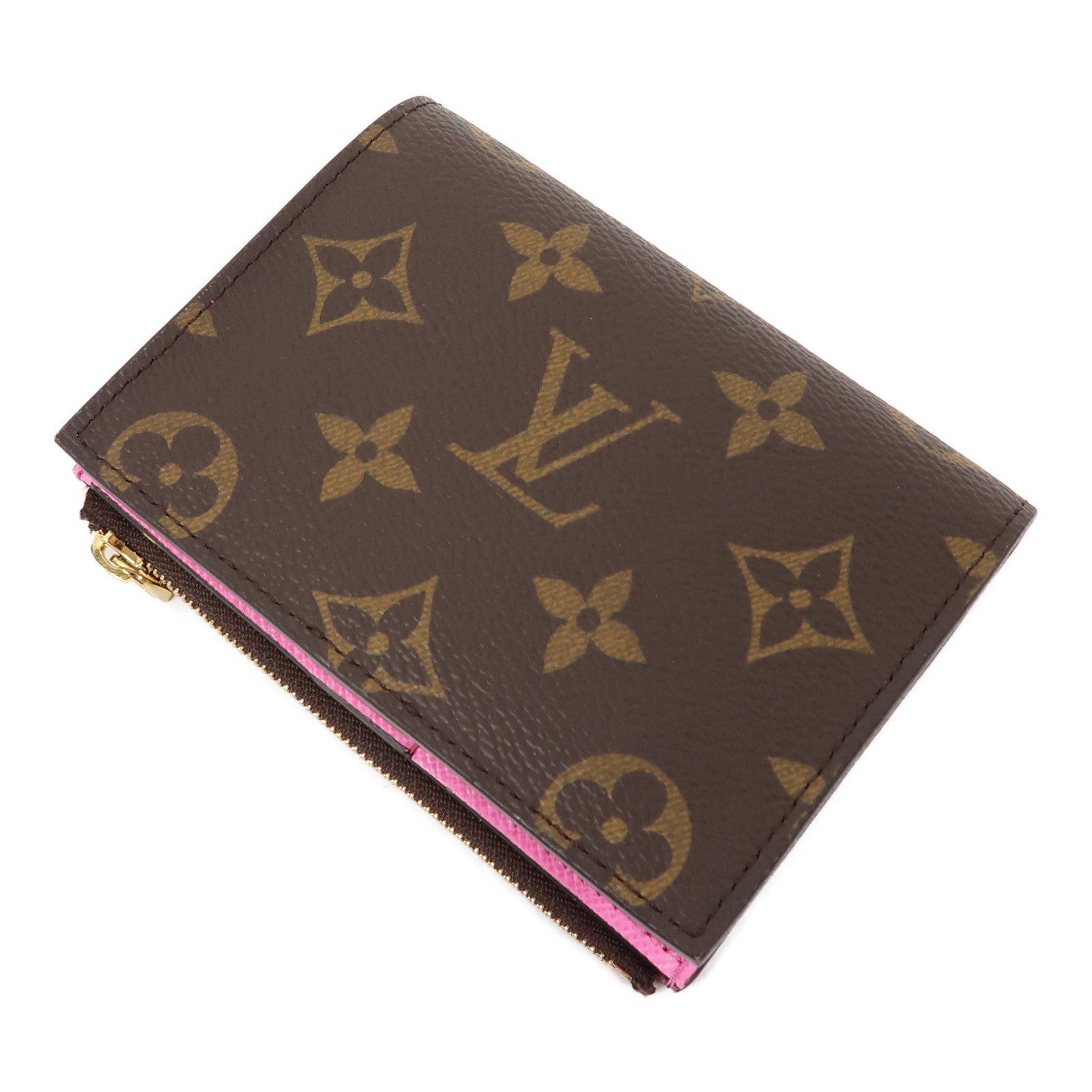 LOUIS VUITTON Monogram Lisa Wallet金扣錢包啡色/粉紅色