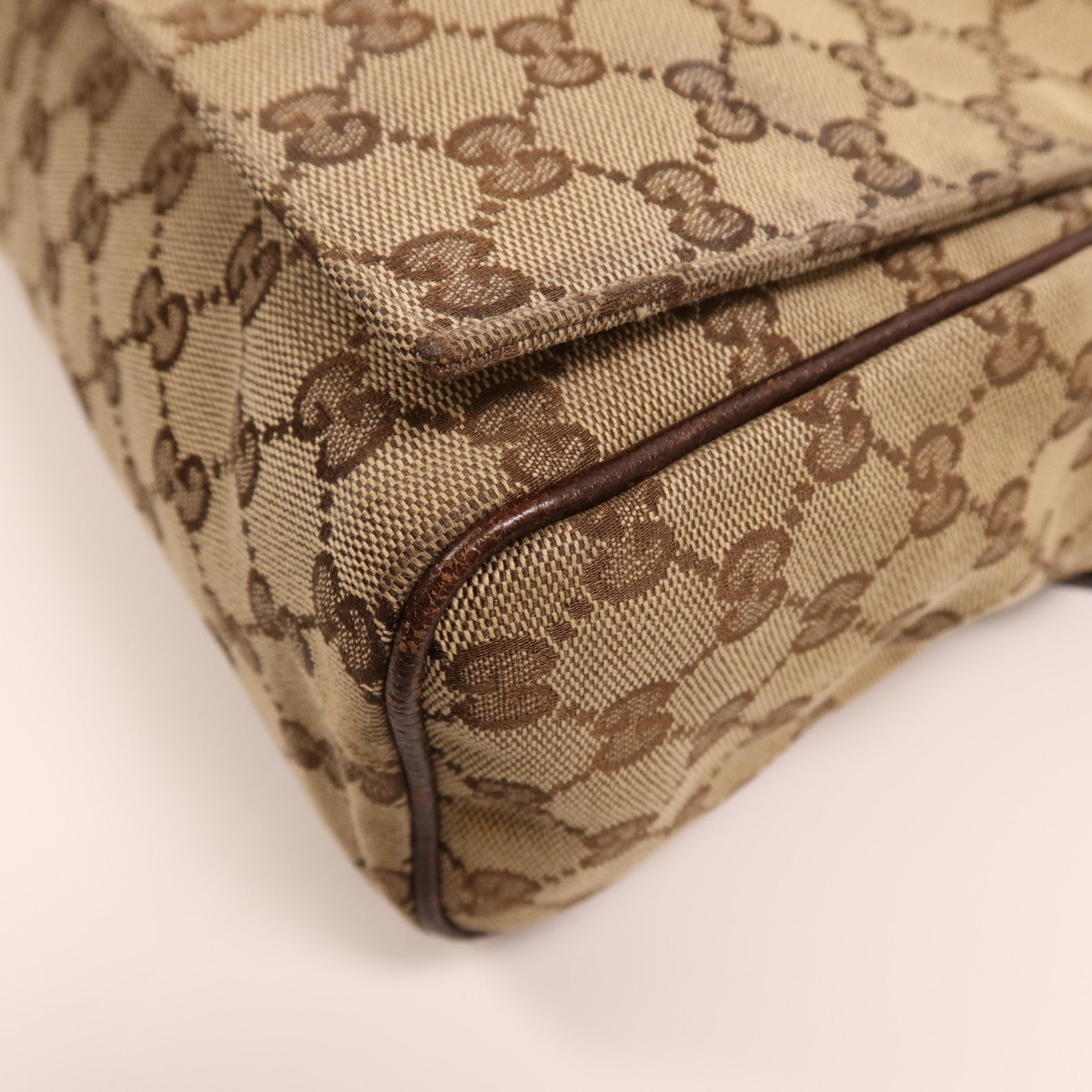 GUCCI 帆布Shoulder Bag銀扣肩背袋