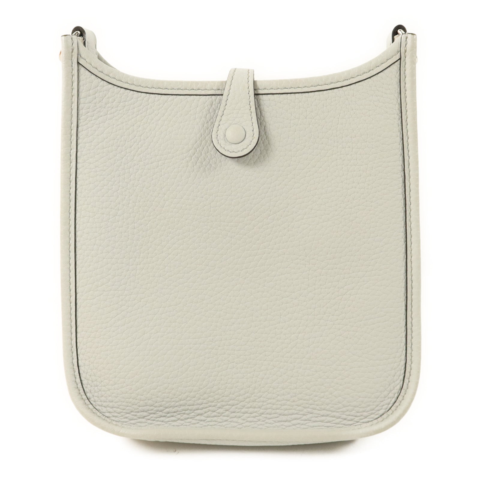 HERMES Clemence皮革Evelyne TPM銀扣肩背袋Gris Perle