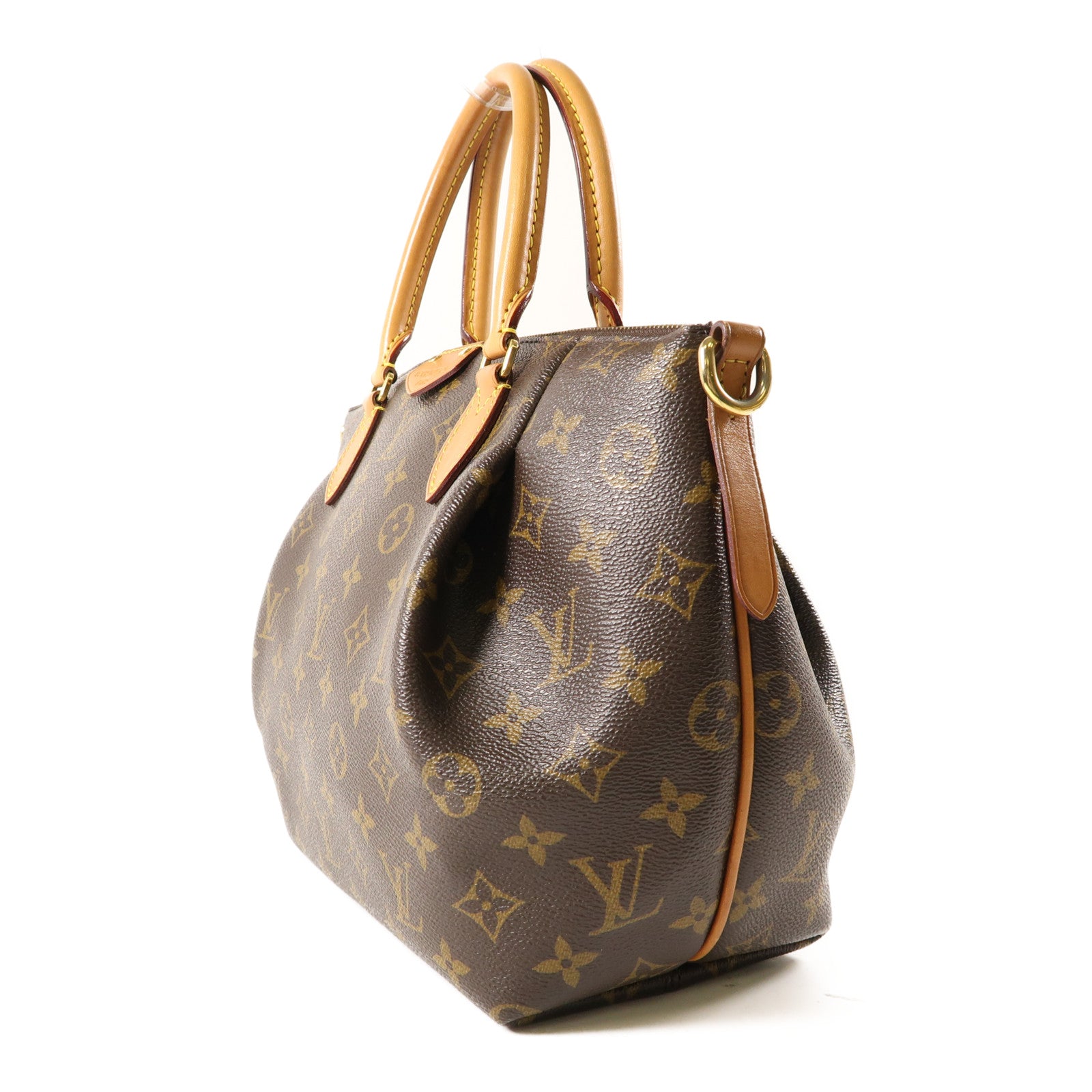 LOUIS VUITTON Monogram Turenne PM金扣手挽肩背兩用袋棕色