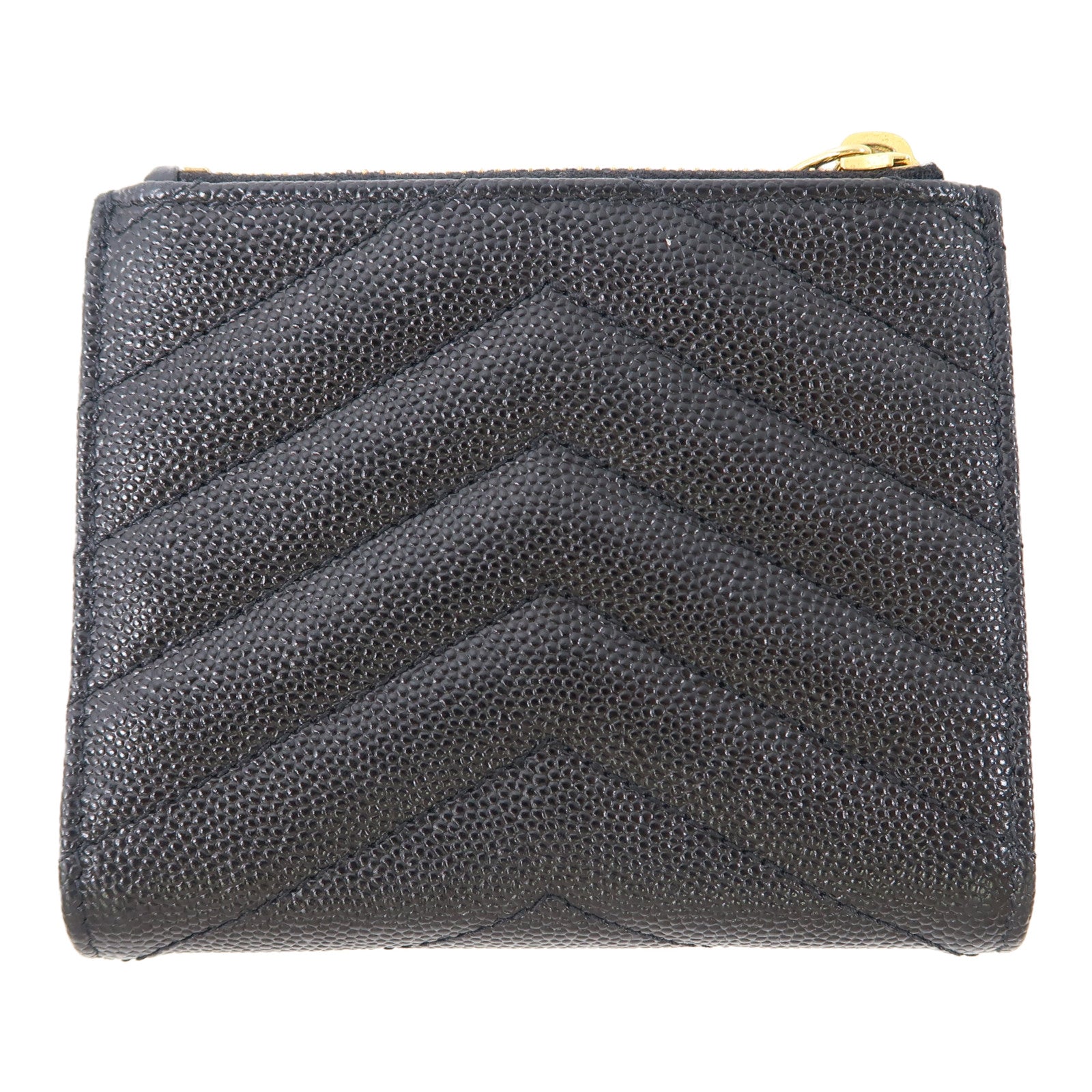 SAINT LAURENT 牛皮皮革Wallet金扣錢包黑色
