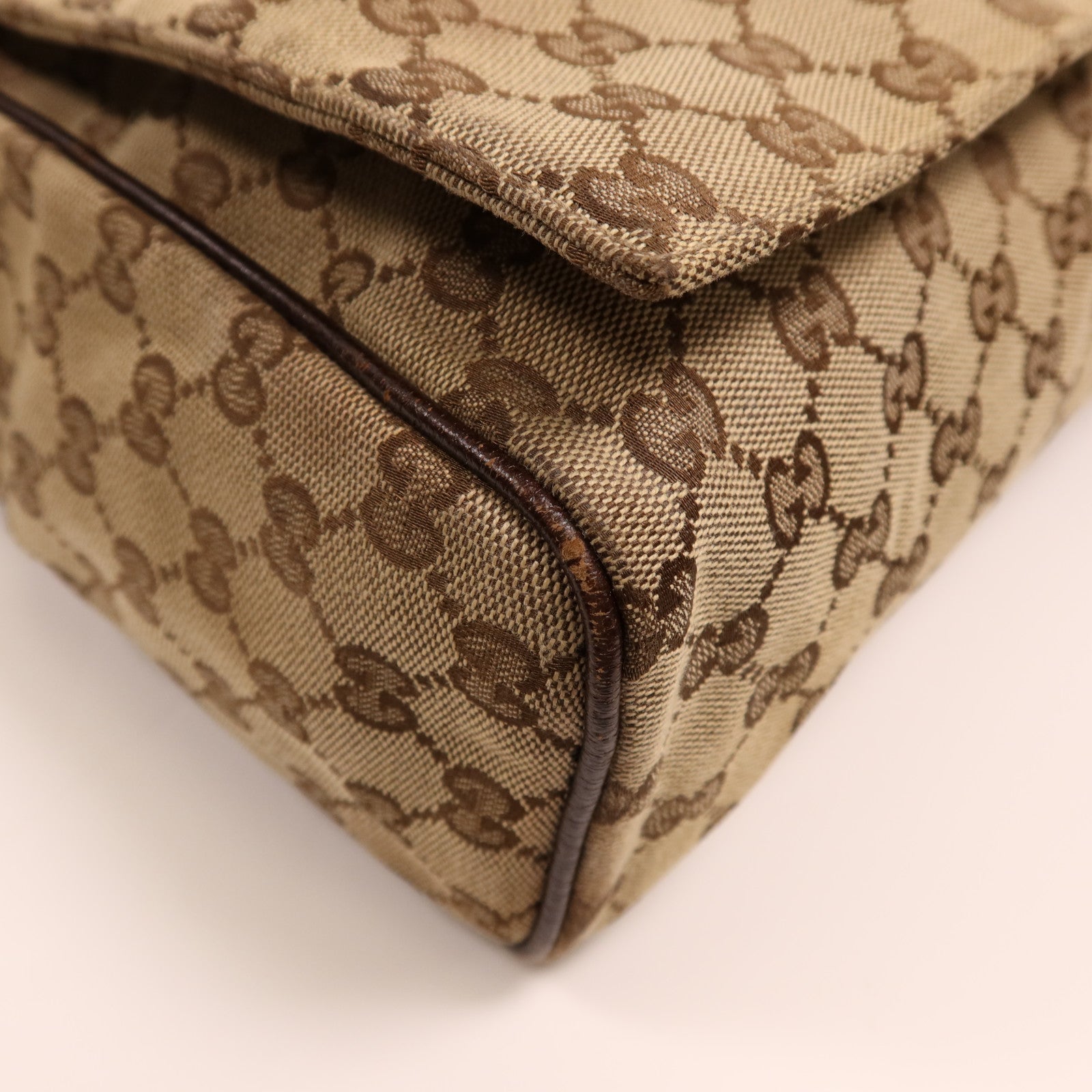 GUCCI 帆布Shoulder Bag銀扣肩背袋