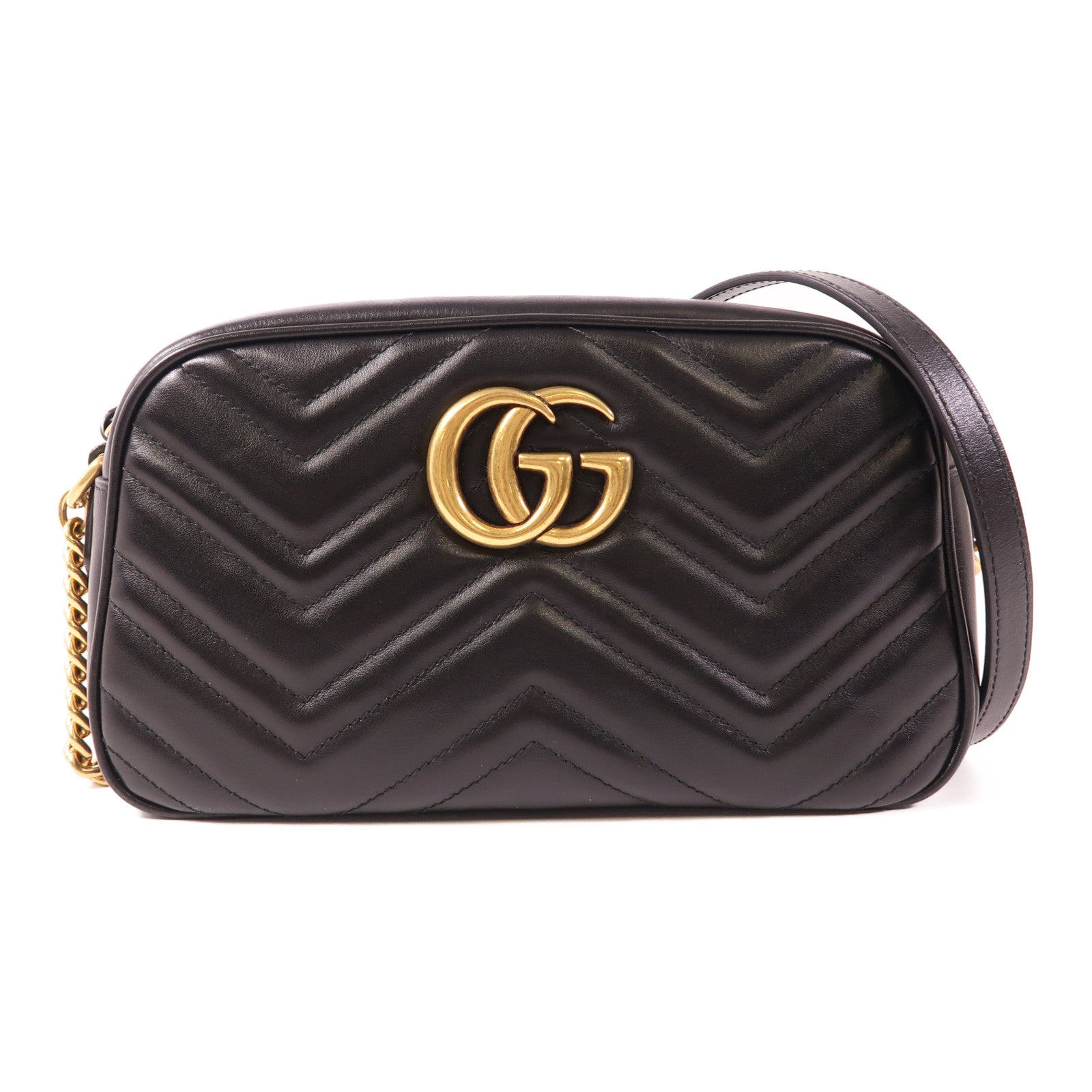 GUCCI 牛皮皮革GG Marmont金扣肩背袋