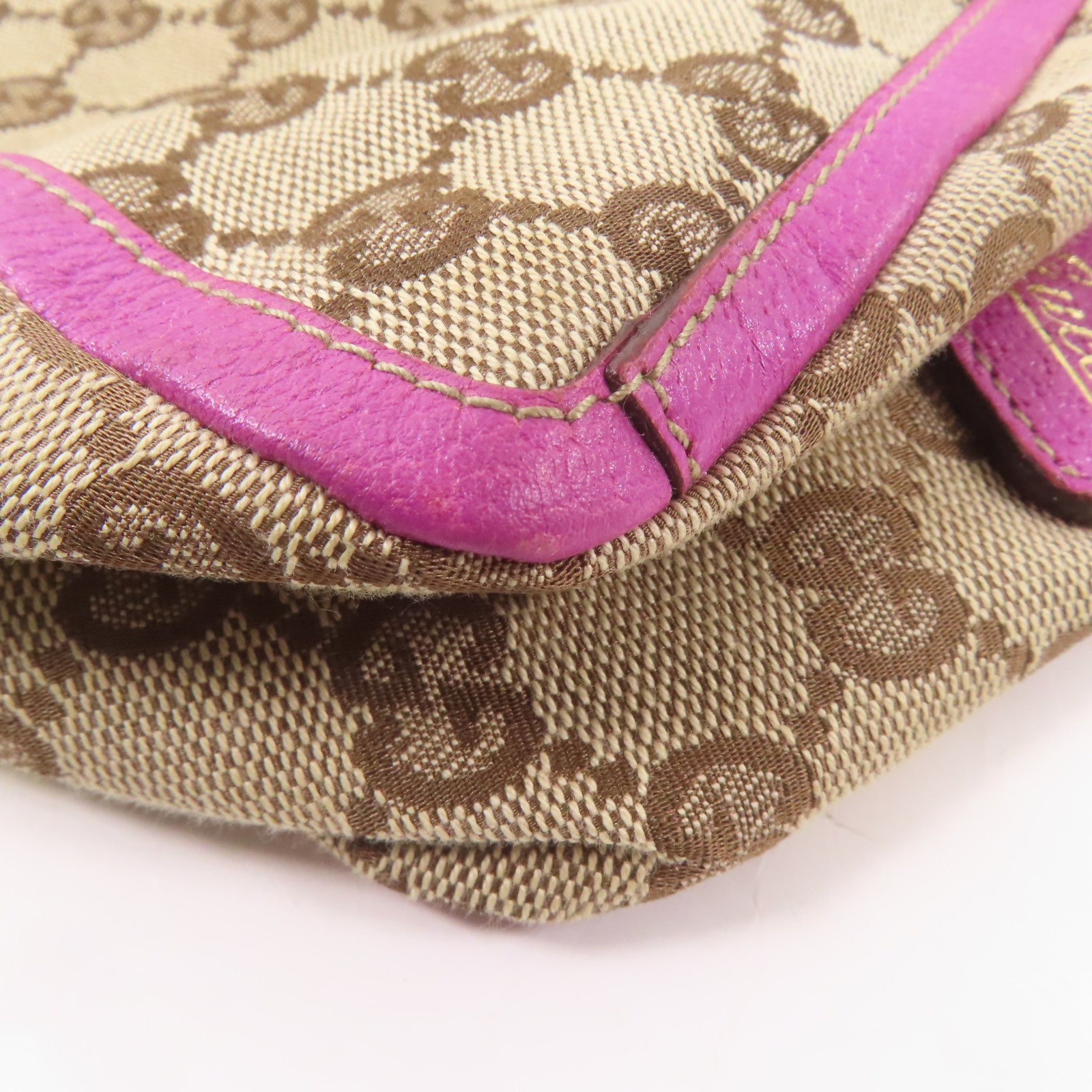 GUCCI 帆布Abbey Hand Bag金扣手挽袋棕色/紫色