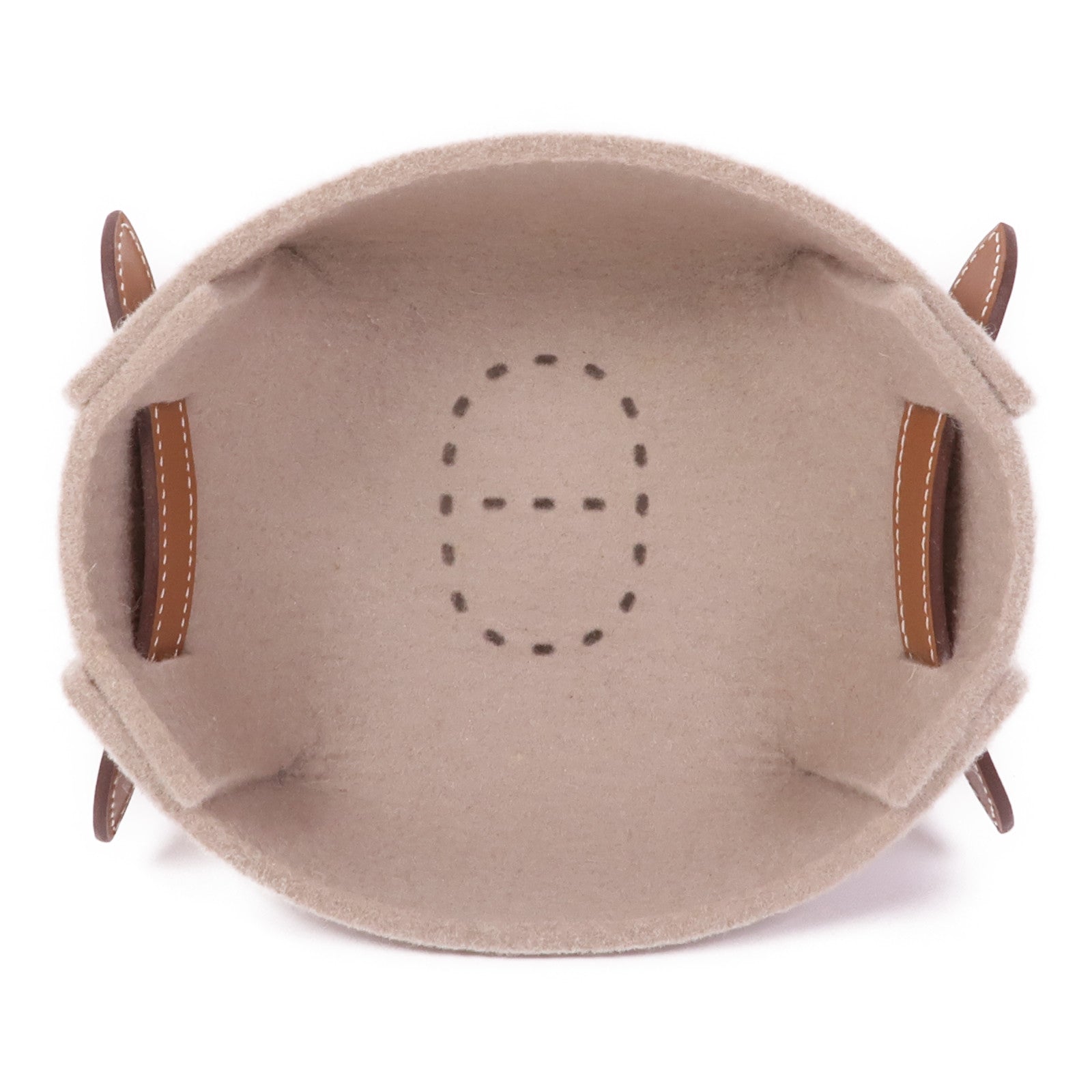 HERMES Vide Poche PassPass PM Plateau Suede Leather Beige