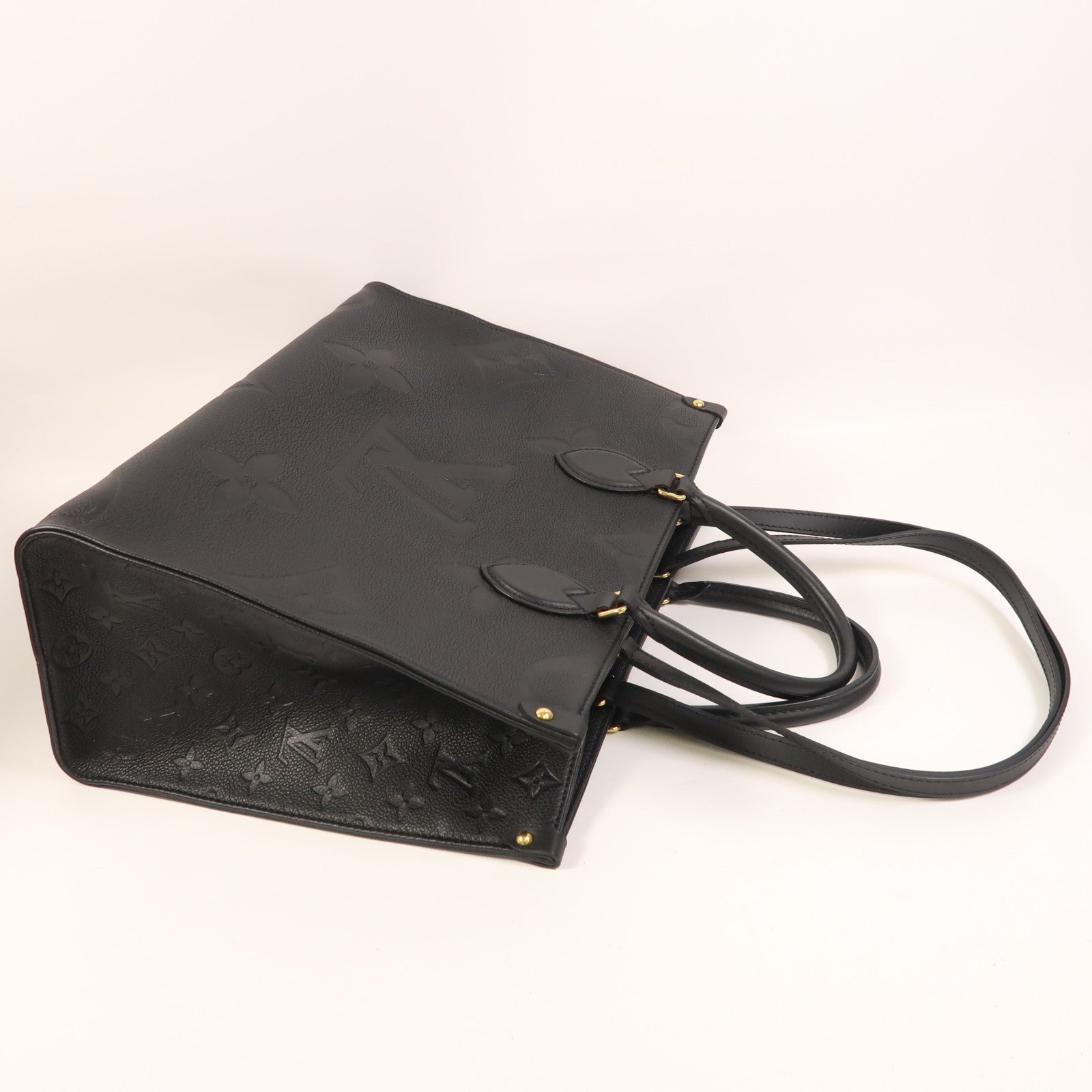 LOUIS VUITTON Monogram Empreinte On The Go MM金扣手挽肩背兩用袋
