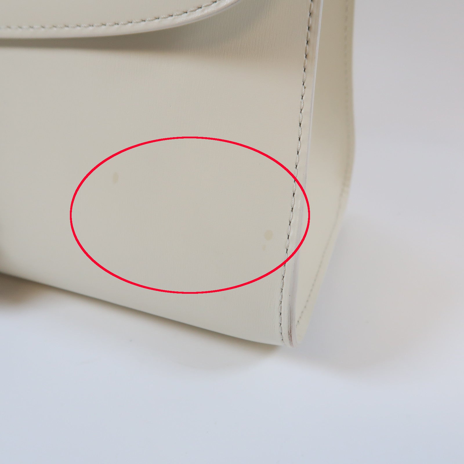 SELECTION 【激減優惠】牛皮皮革Shoulder Bag銀扣手挽肩背兩用袋白色