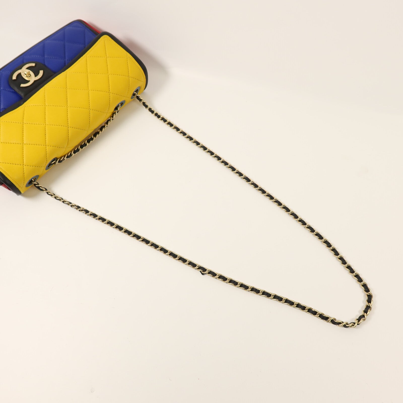 CHANEL 羊皮皮革Chain Shoulder金扣鏈帶肩背袋