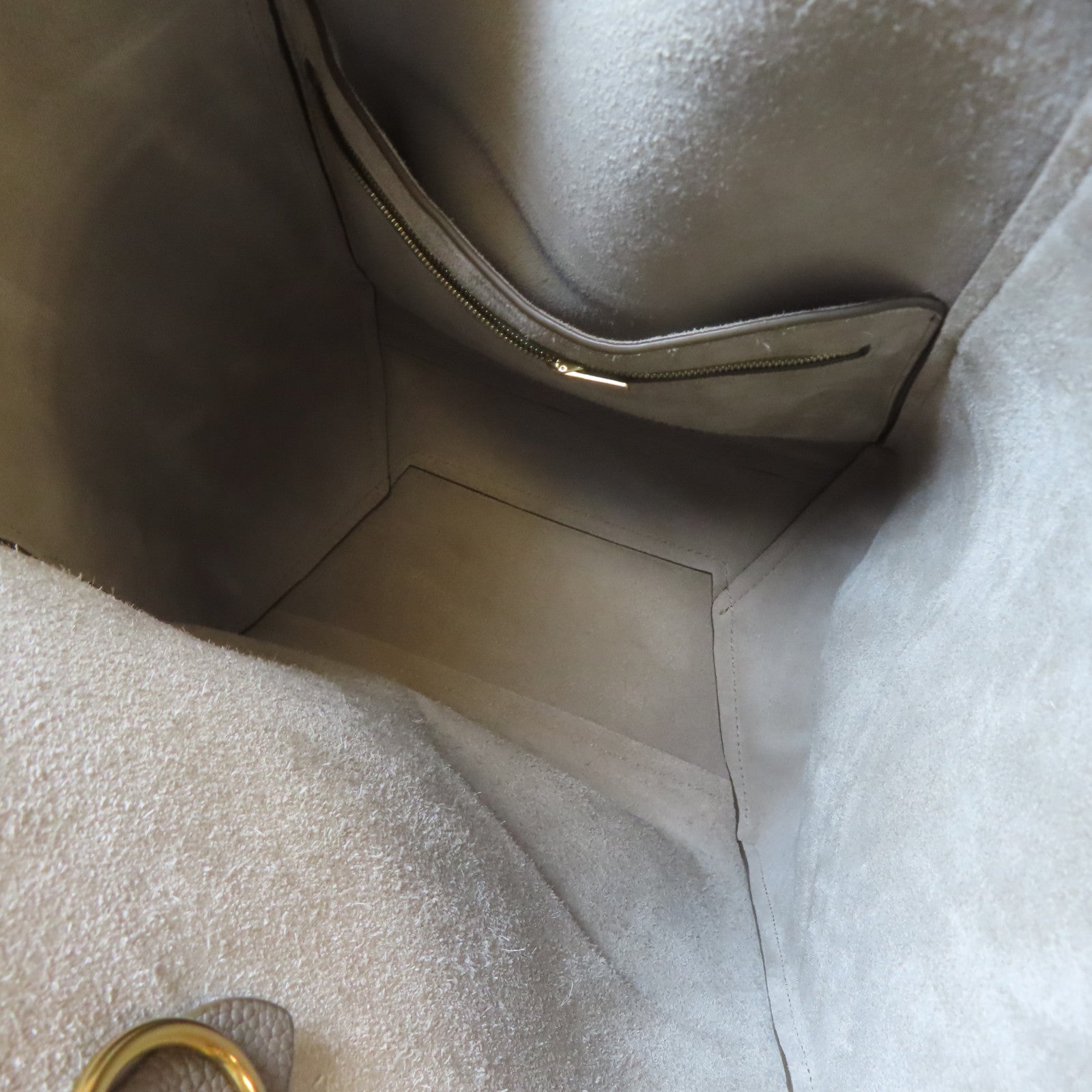 CELINE 牛皮皮革Sangle Bucket金扣肩背袋灰色