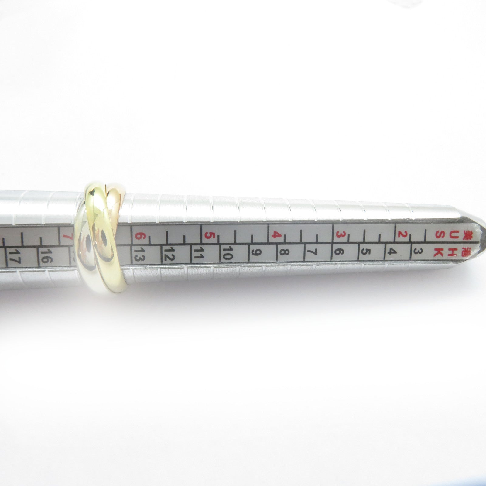 CARTIER 18K黃金/白金/玫瑰金Trinity戒指Cartier#53/US#6.5