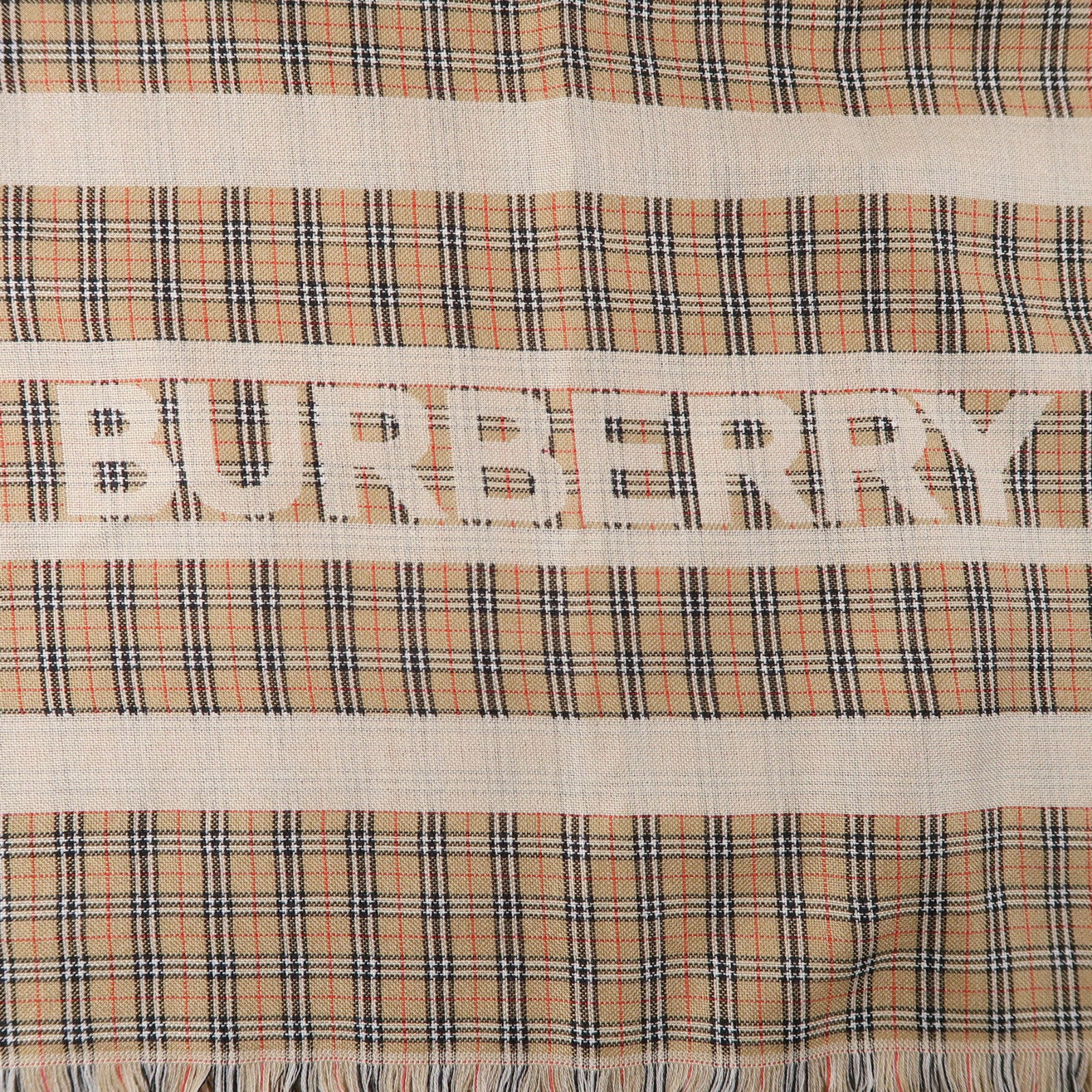 BURBERRY 絲質/羊毛Scarf圍巾啡色