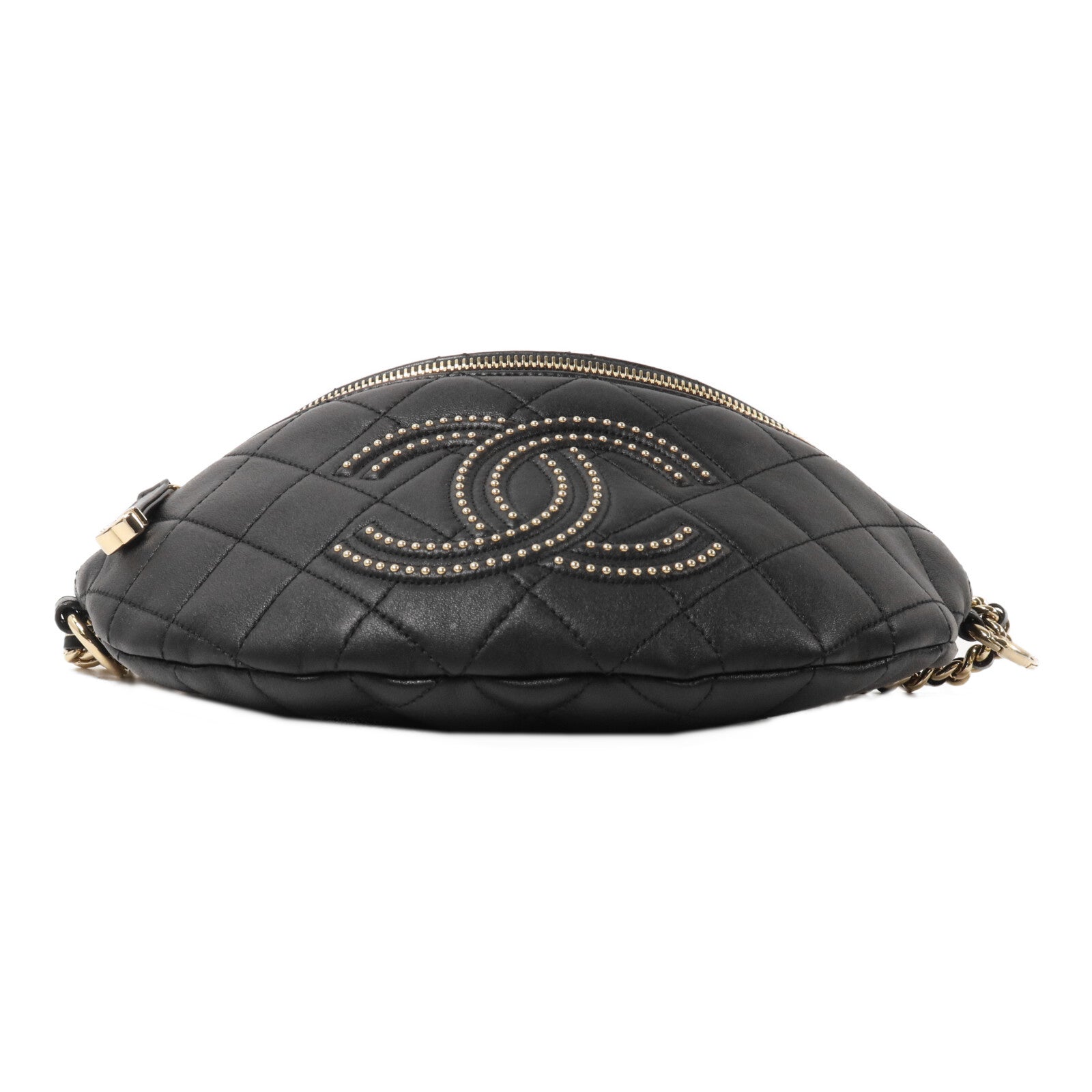 CHANEL 牛皮皮革Studded CC Waist Bag鏈帶腰包