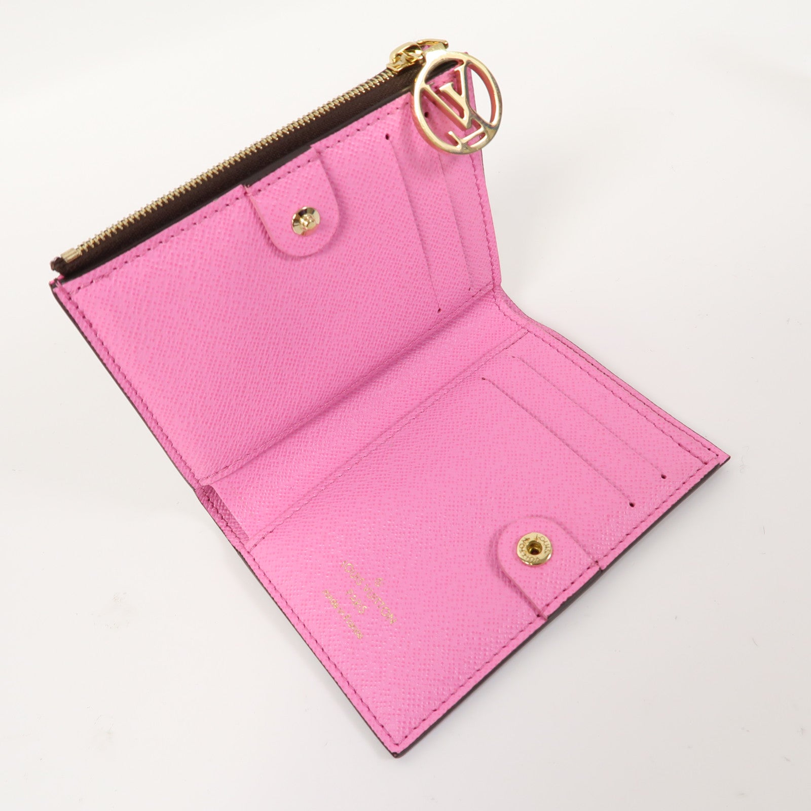 LOUIS VUITTON Monogram Lisa Wallet金扣錢包啡色/粉紅色