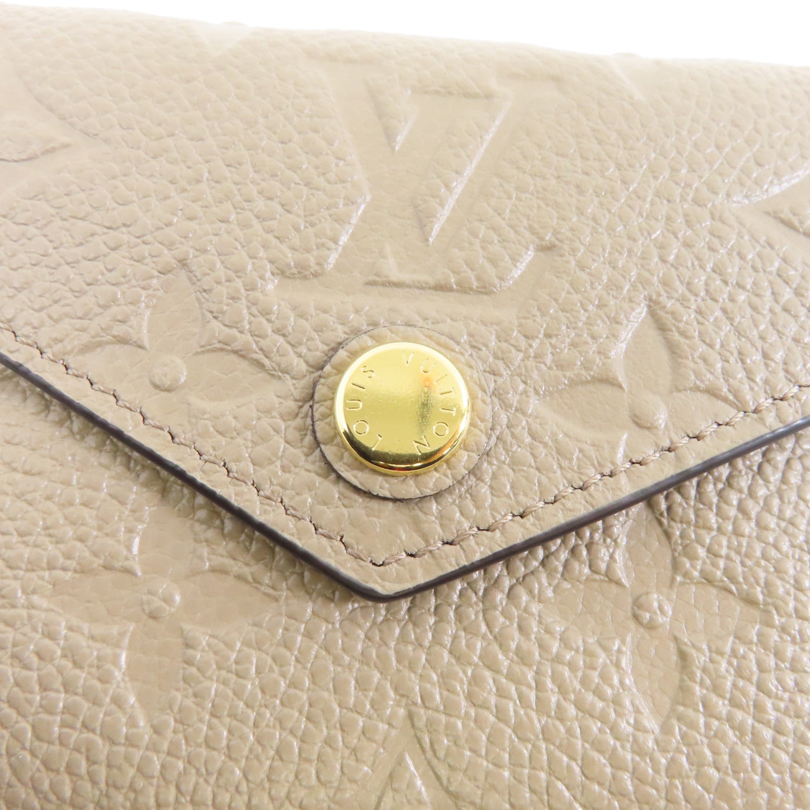 LOUIS VUITTON Monogram Empreinte Zoe Wallet金扣錢包米色