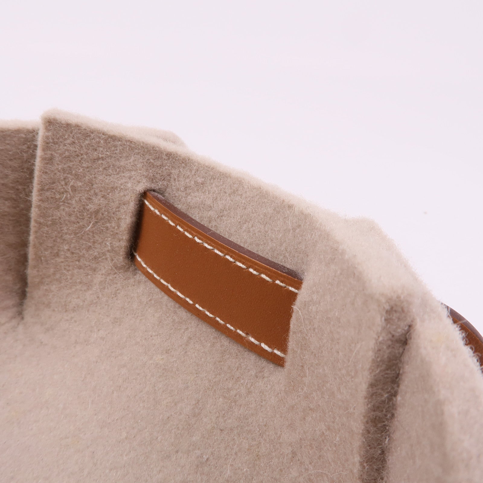 HERMES Vide Poche PassPass PM Plateau Suede Leather Beige