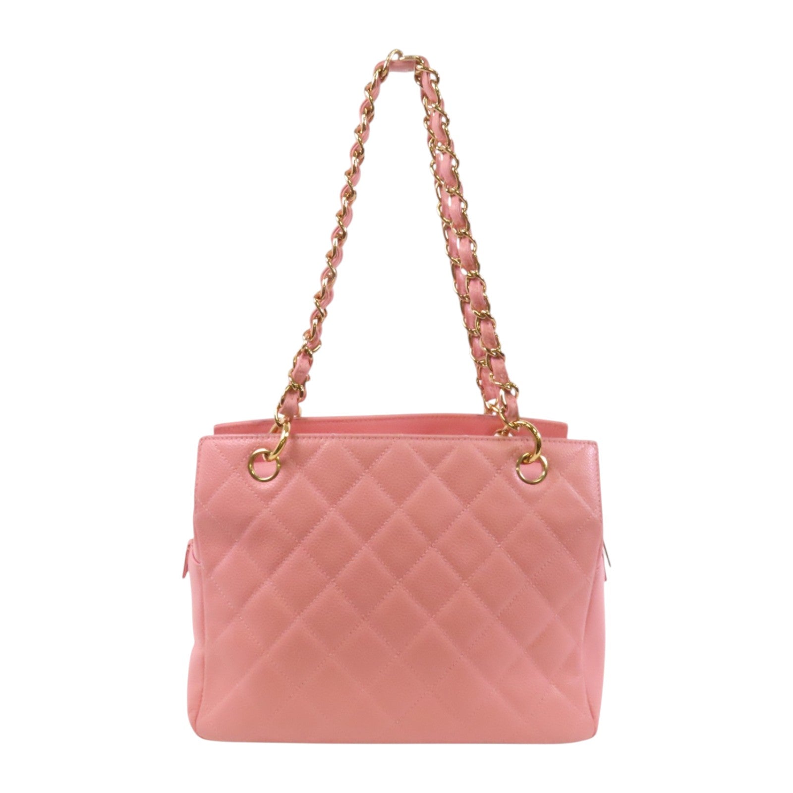 CHANEL 牛皮皮革Petite Timeless Tote Bag金扣鏈帶肩背袋