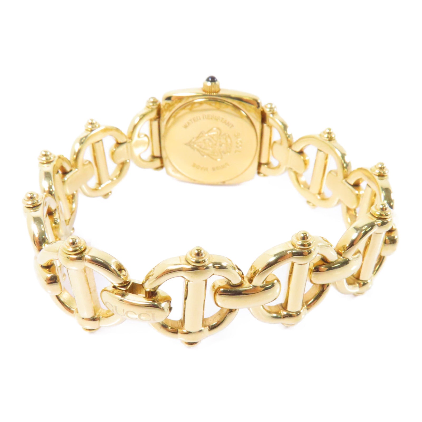 GUCCI Horsebit Chain Watch不鏽鋼手錶石英機芯白色