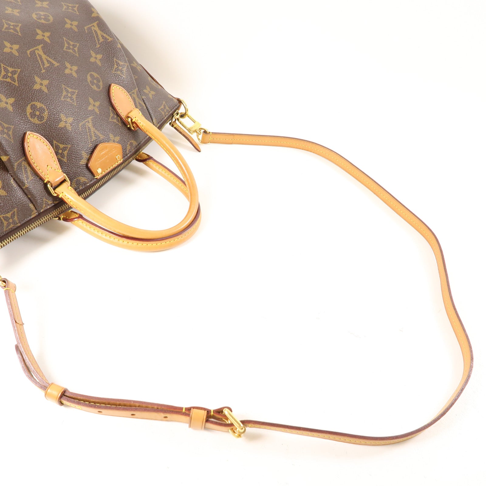 LOUIS VUITTON Monogram Turenne PM金扣手挽肩背兩用袋棕色