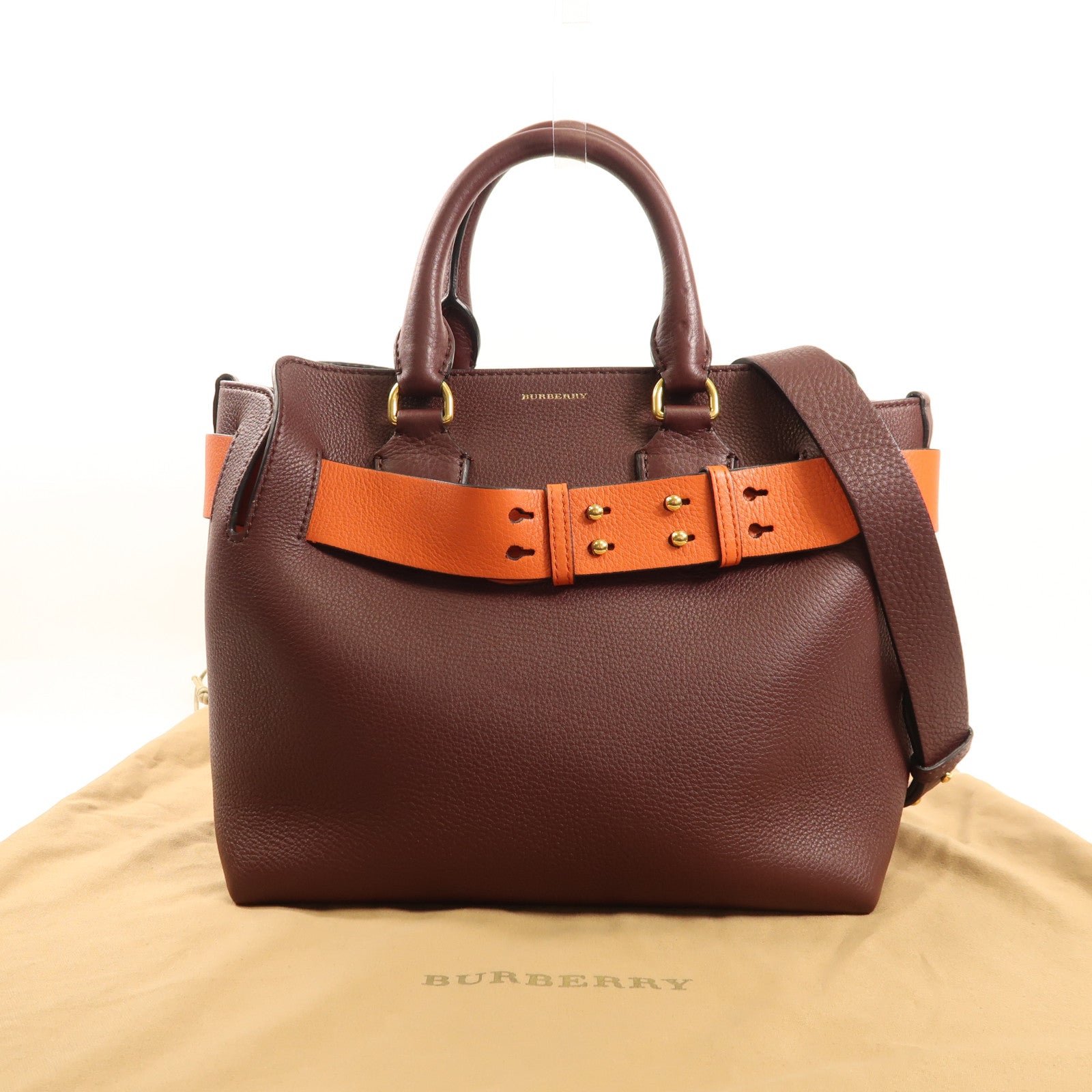 BURBERRY 牛皮皮革2 Way Shoulder金扣手挽肩背兩用袋