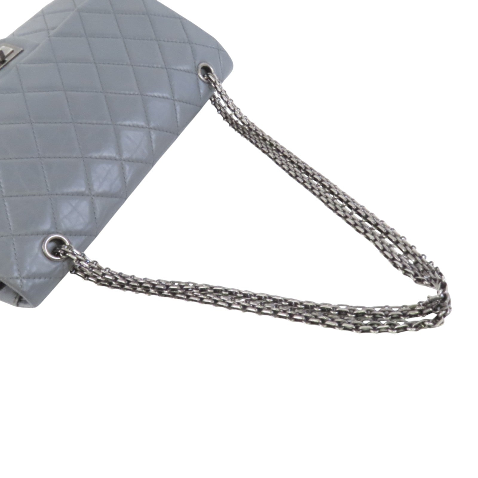 CHANEL 牛皮皮革2.55銀扣鏈帶肩背袋