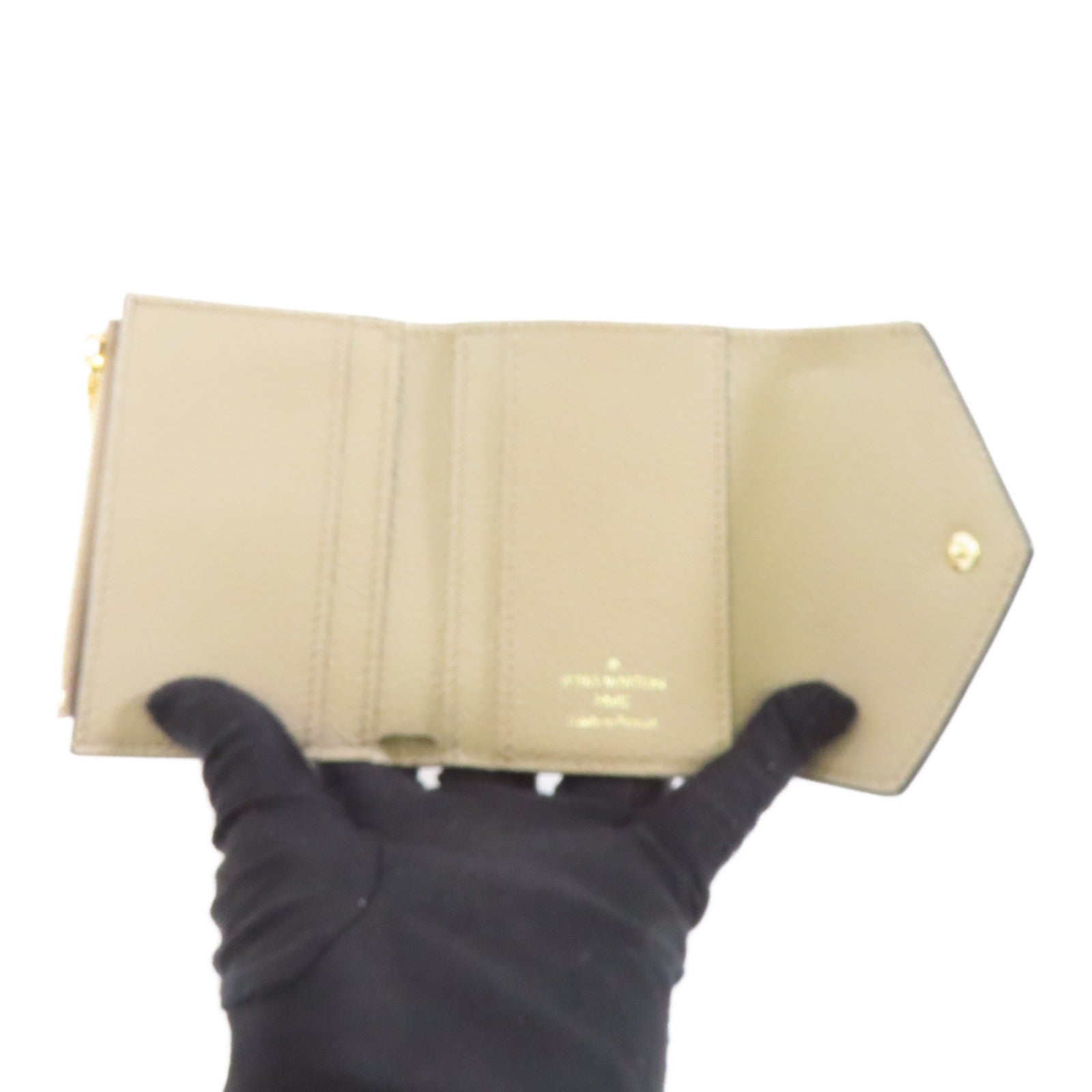 LOUIS VUITTON Monogram Empreinte Zoe Wallet金扣錢包米色