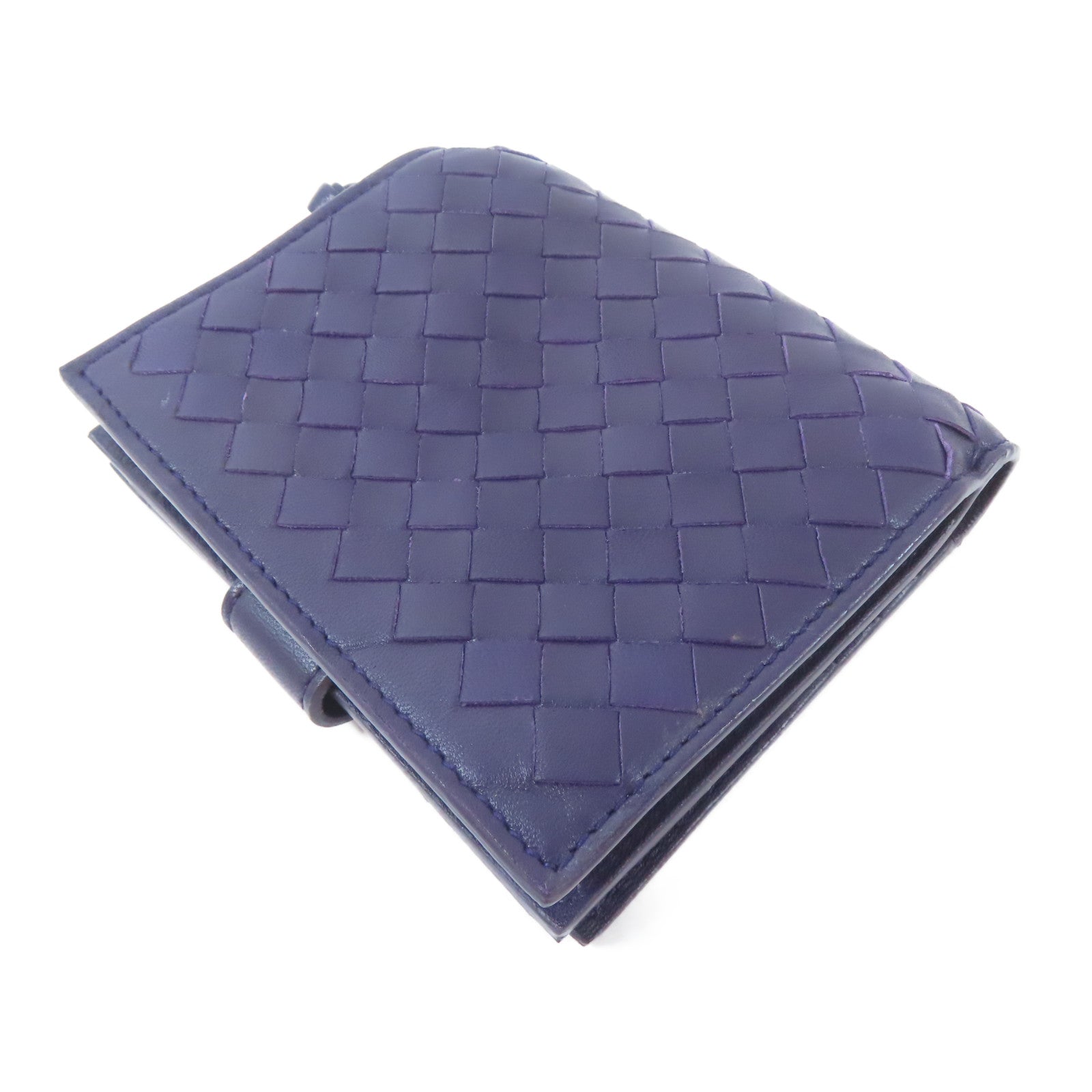 BOTTEGA VENETA 【激減優惠】羊皮皮革Wallet金扣錢包紫色