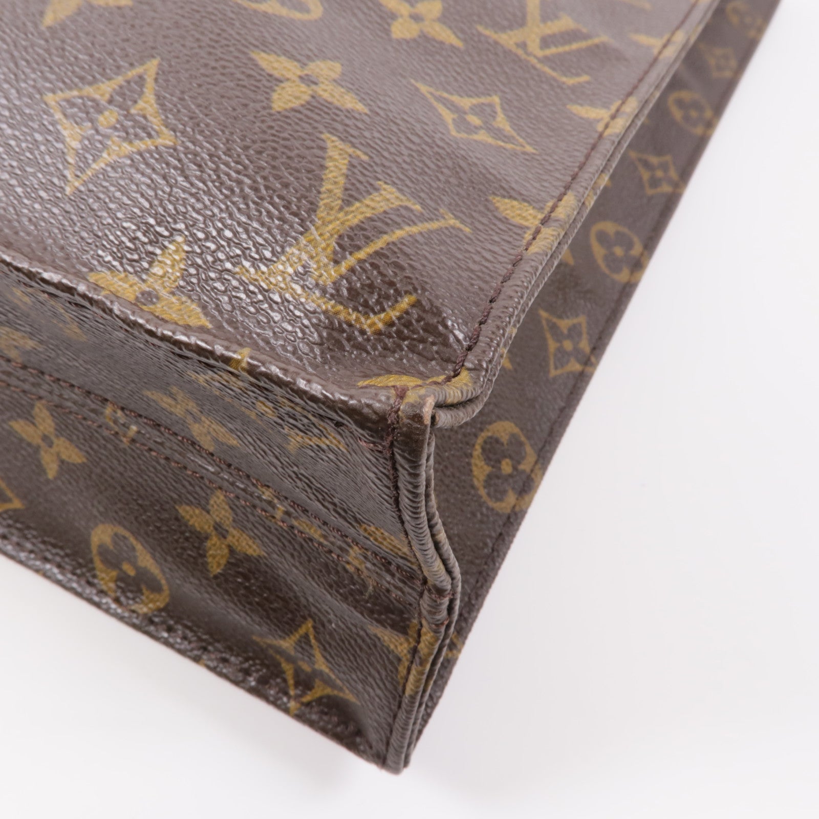 LOUIS VUITTON Monogram Sac Plat金扣手挽袋