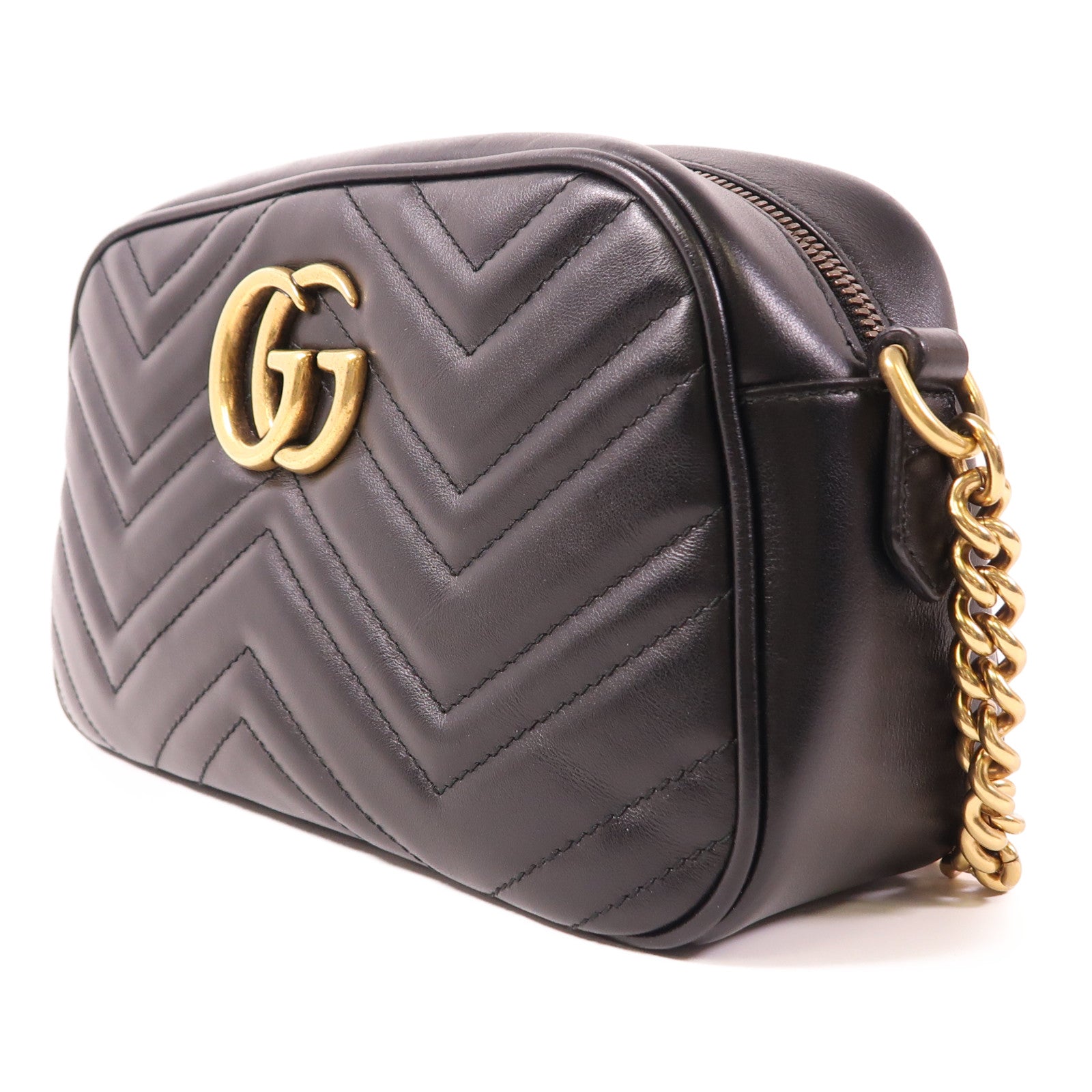 GUCCI 牛皮皮革GG Marmont金扣肩背袋