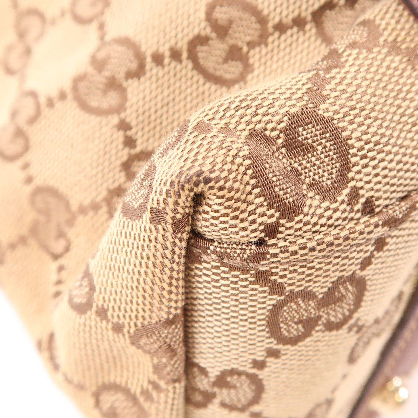 GUCCI GG GHW Shoulder Bag 141599 Canvas Brown