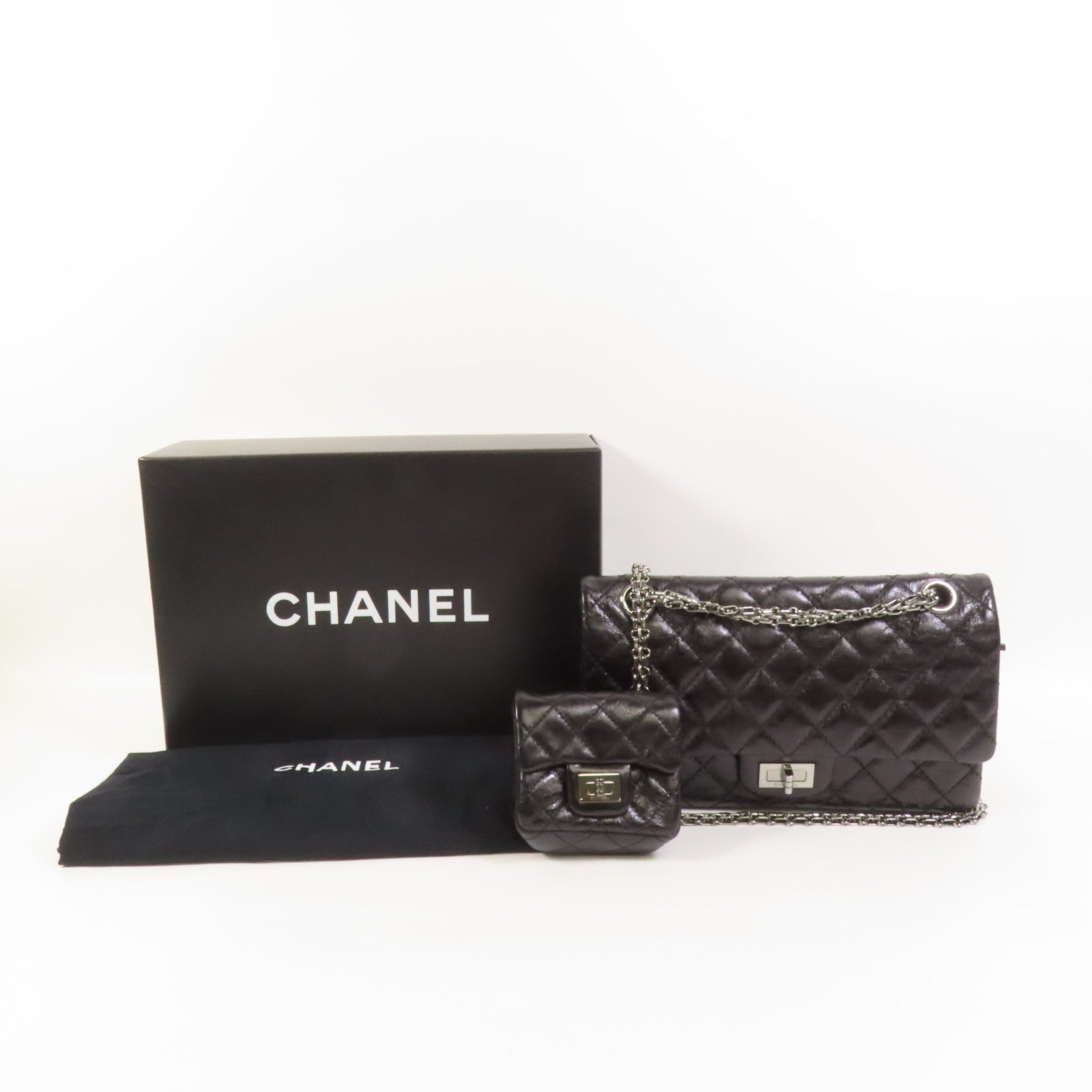 CHANEL 牛皮皮革2.55 Chain Shoulder鏈帶肩背袋