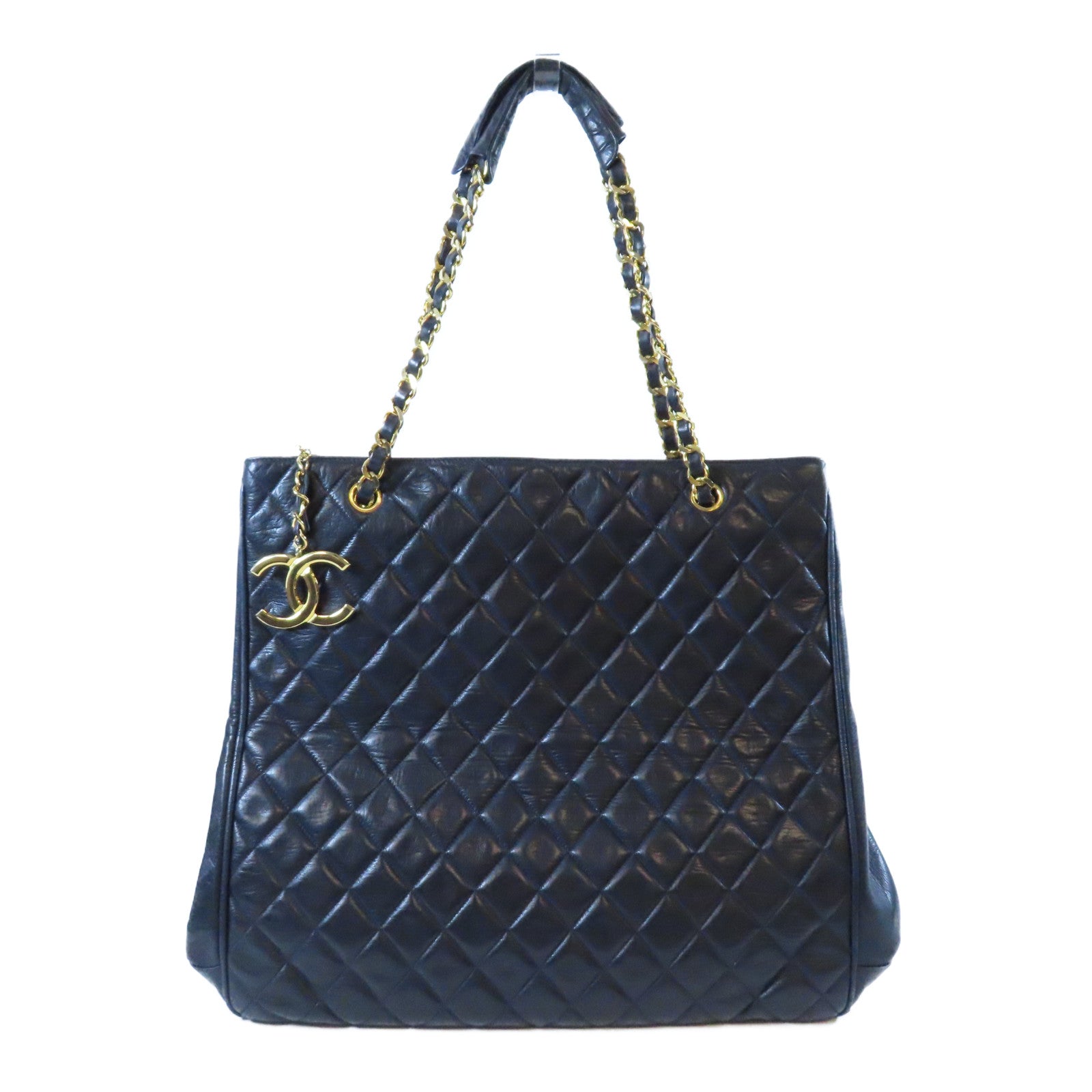 CHANEL 【均一特價】菱格羊皮皮革Chain Shoulder Bag金扣鏈帶肩背袋藍色