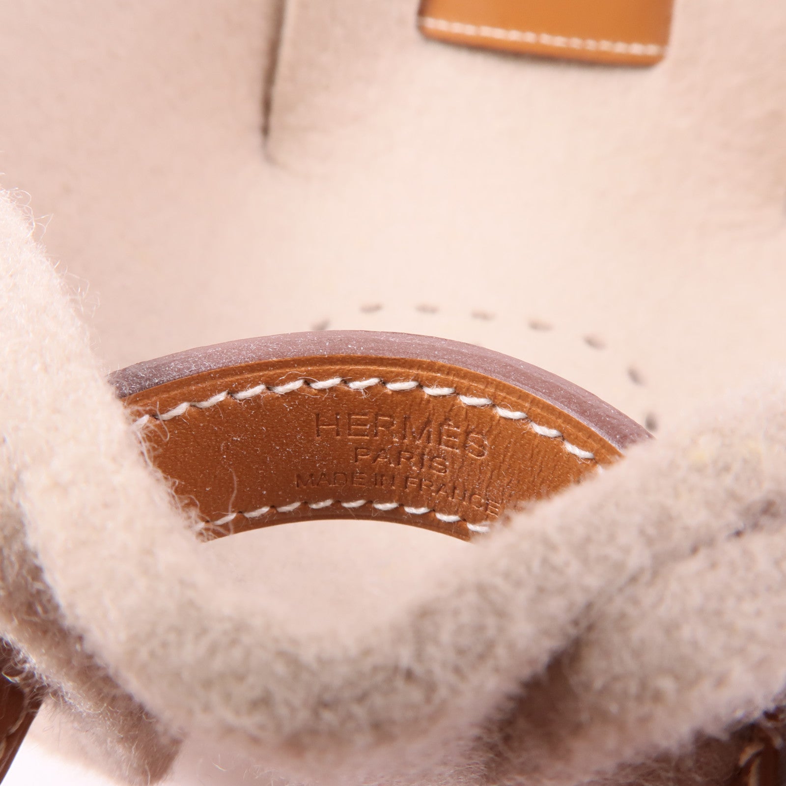 HERMES Vide Poche PassPass PM Plateau Suede Leather Beige