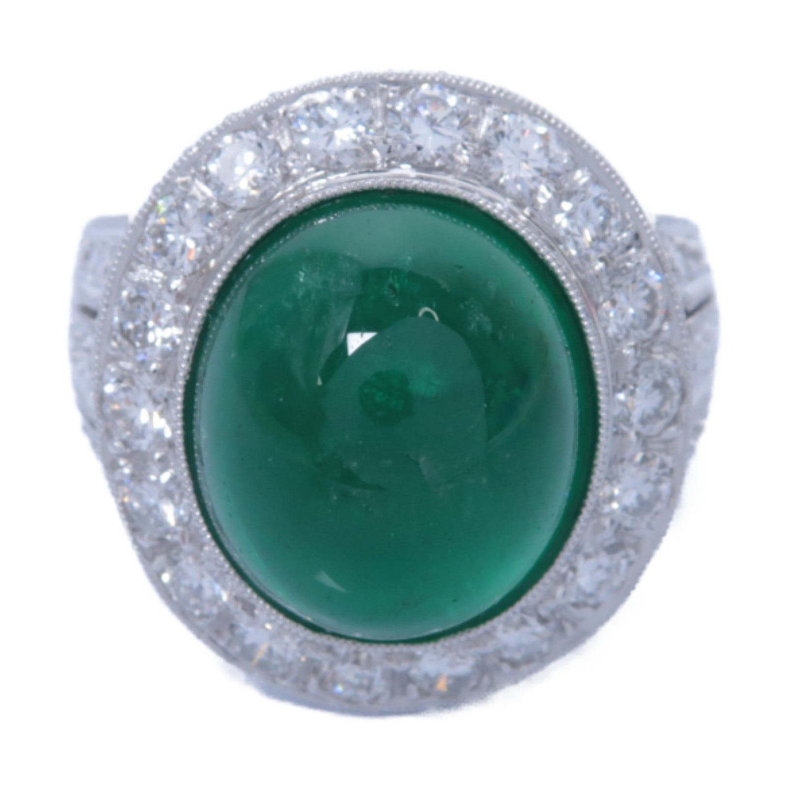 JEWELRY 【激減優惠】PT900鉑金Emerald Ring綠寶石戒指US#6.5