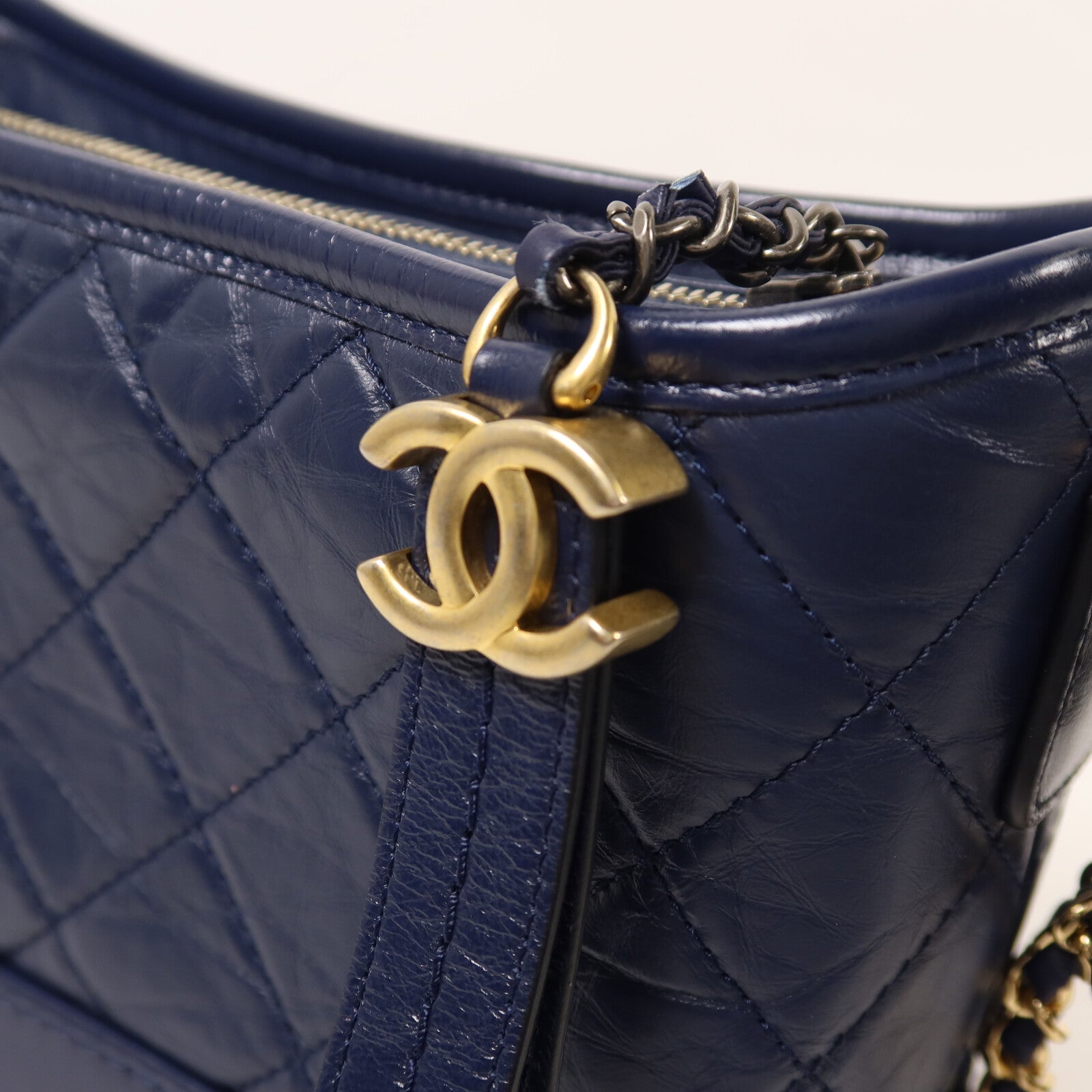 CHANEL 牛皮皮革Gabrielle Small鏈帶手挽肩背兩用袋