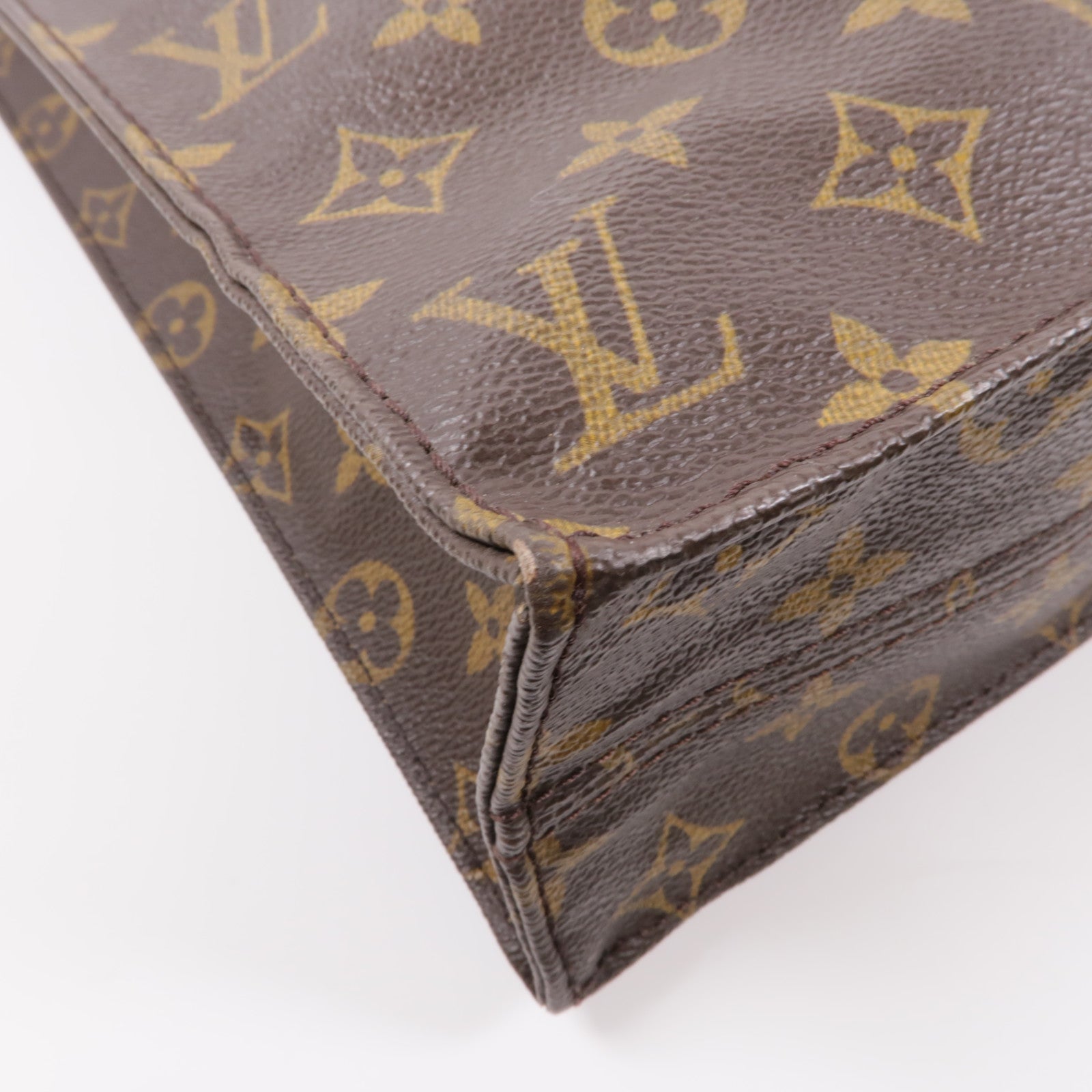 LOUIS VUITTON Monogram Sac Plat金扣手挽袋