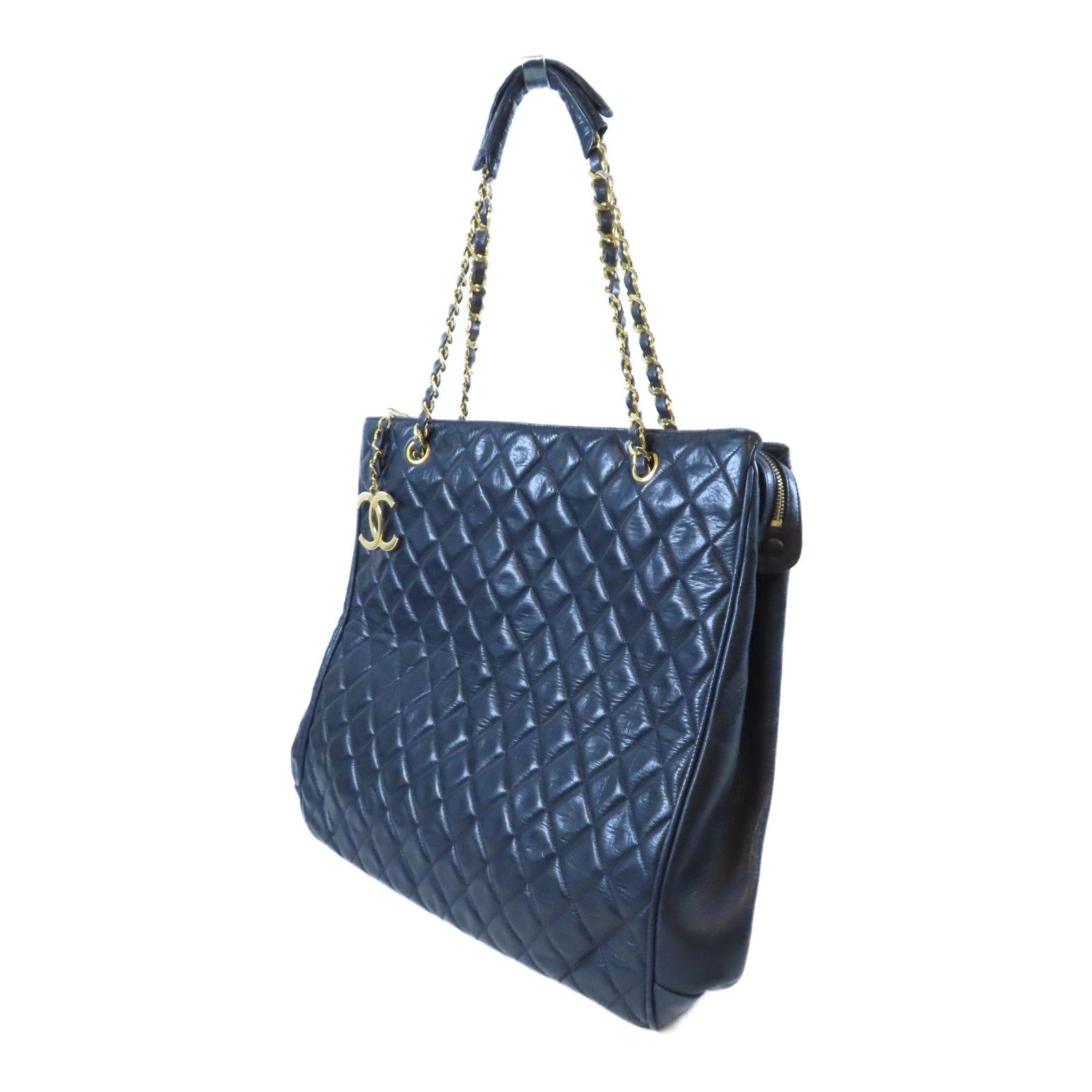 CHANEL 【均一特價】菱格羊皮皮革Chain Shoulder Bag金扣鏈帶肩背袋藍色