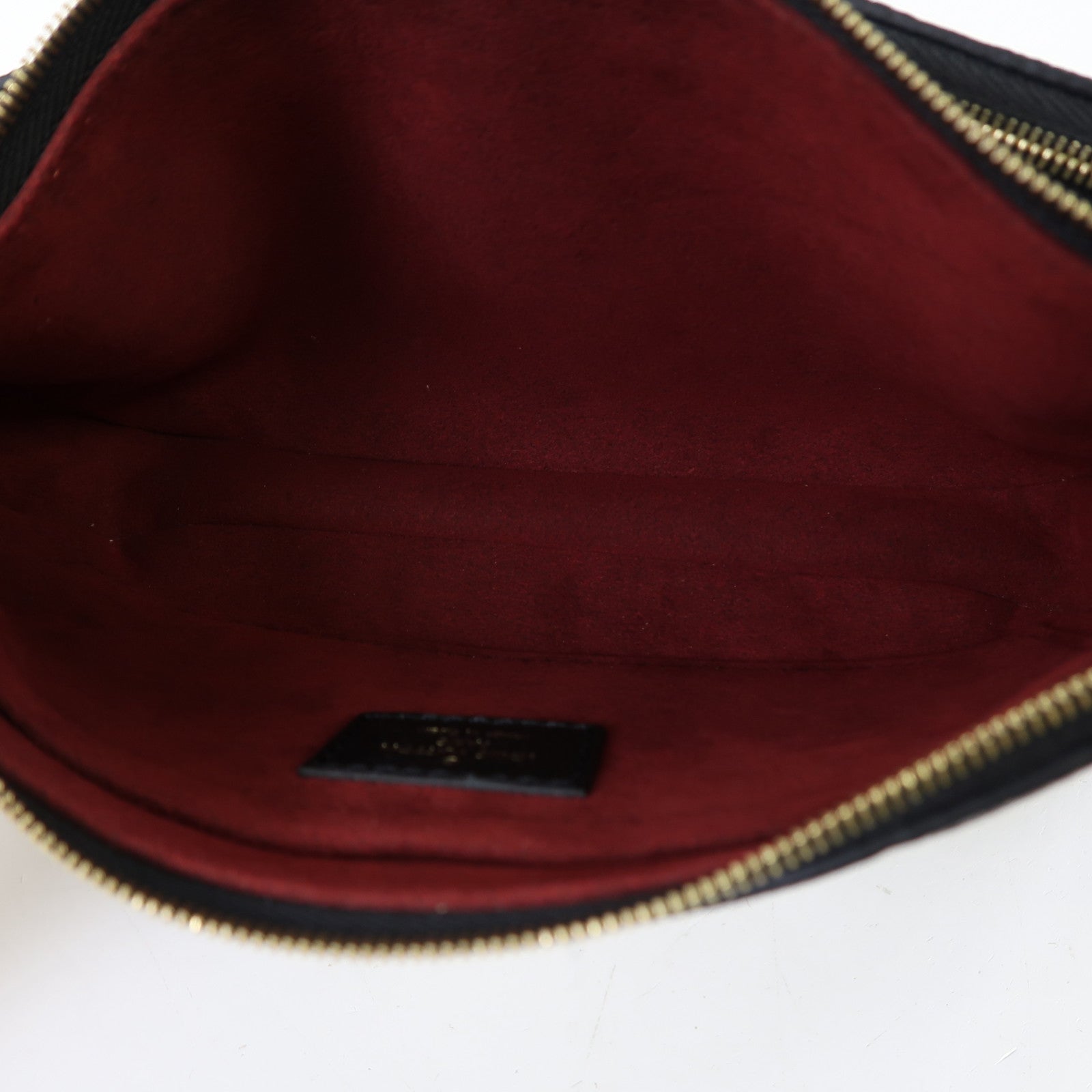 LOUIS VUITTON Monogram Empreinte Multi Pochette Accessoires金扣肩背袋黑色/米色