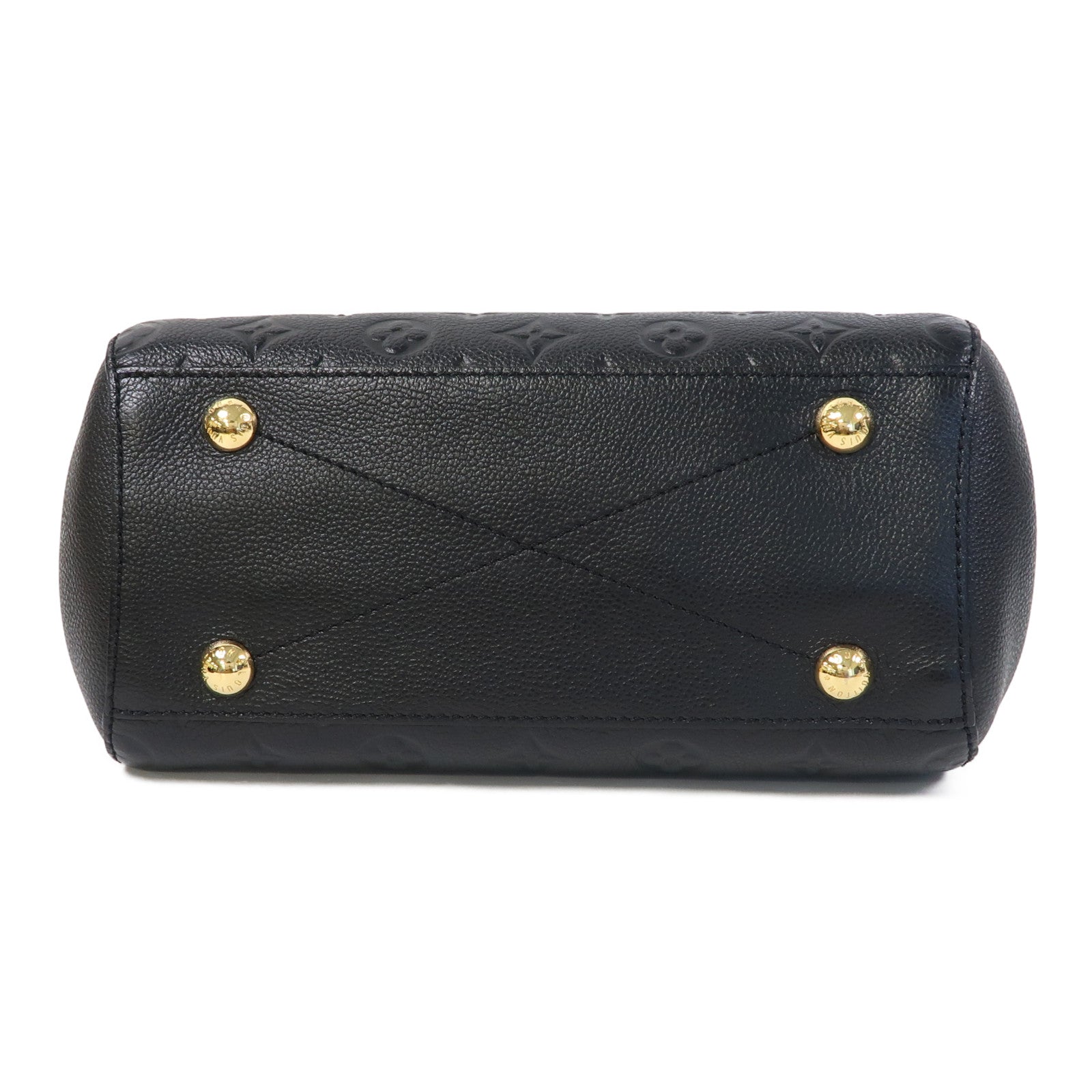 LOUIS VUITTON Monogram Empreinte Montaigne BB金扣手挽肩背兩用袋黑色