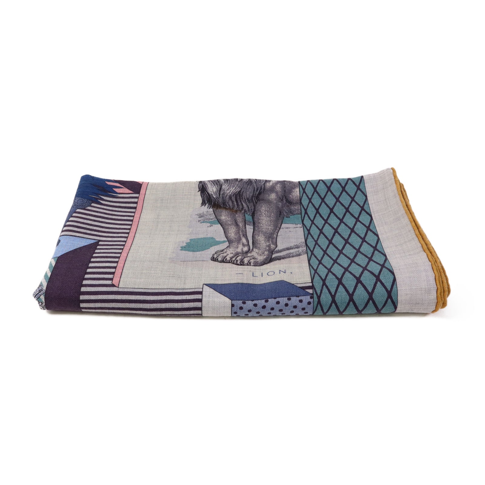 HERMES 羊絨/絲質Scarf 140X140絲巾