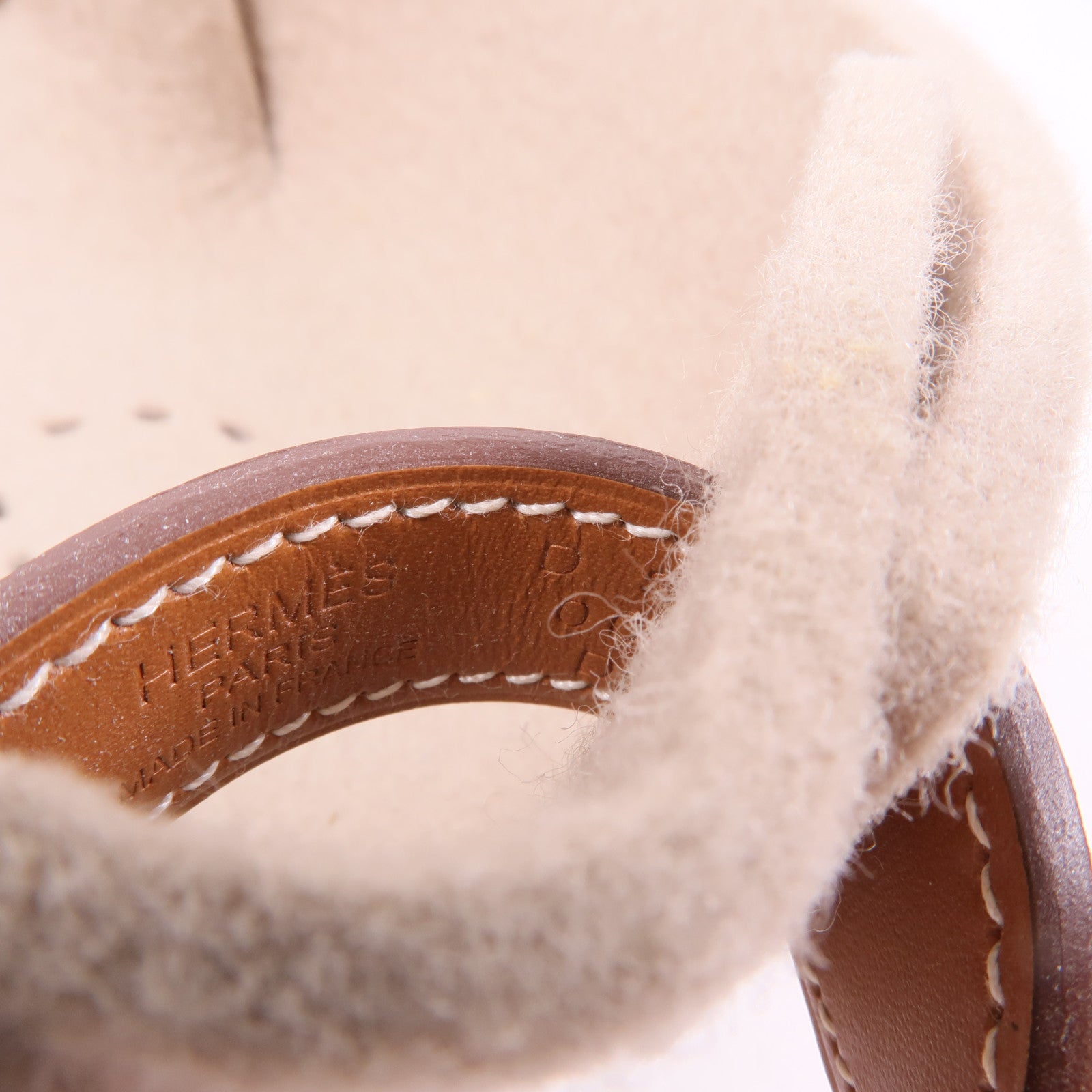 HERMES Vide Poche PassPass PM Plateau Suede Leather Beige