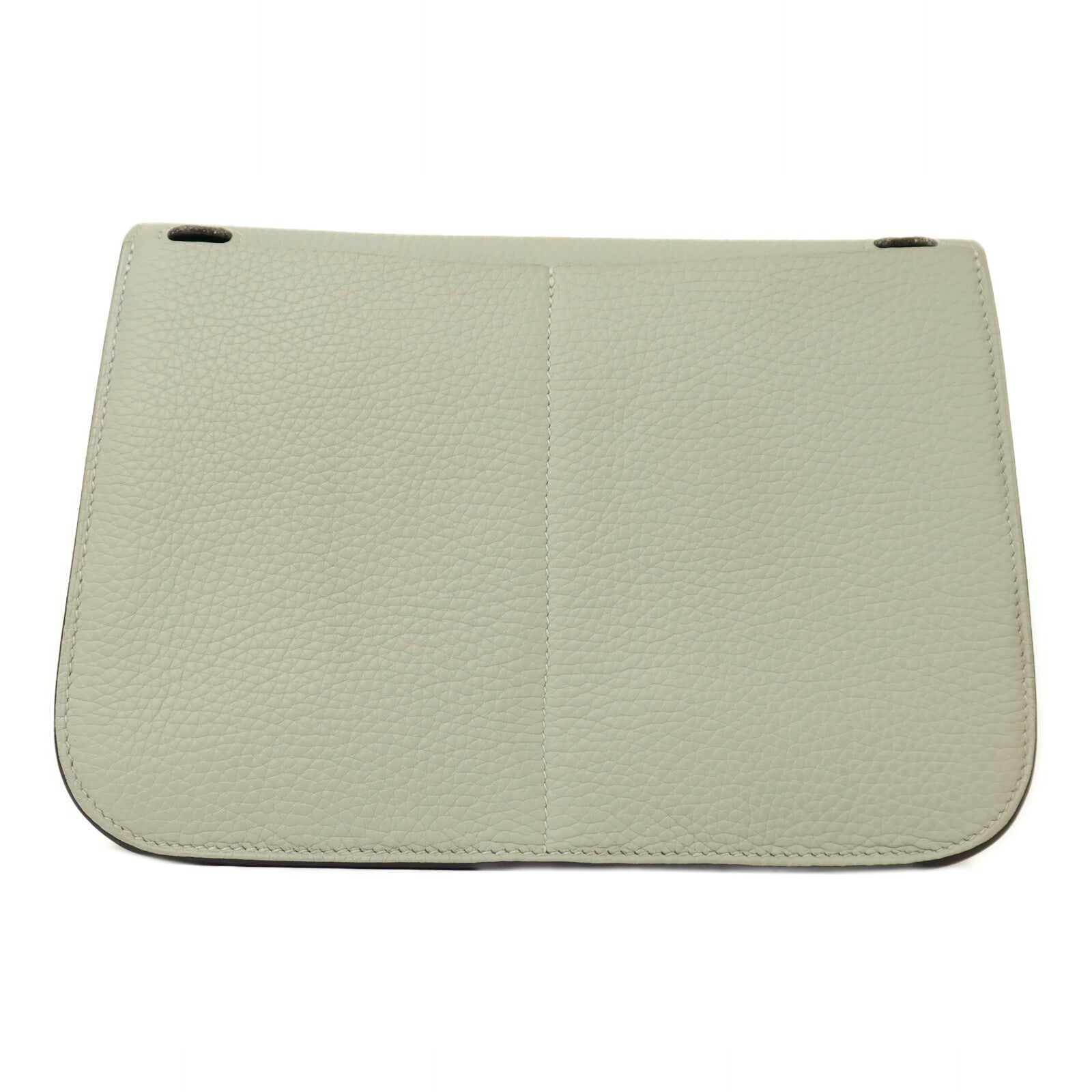 HERMES Clemence皮革Halzan 25金扣手挽肩背兩用袋Gris Neve/Gris Meyer