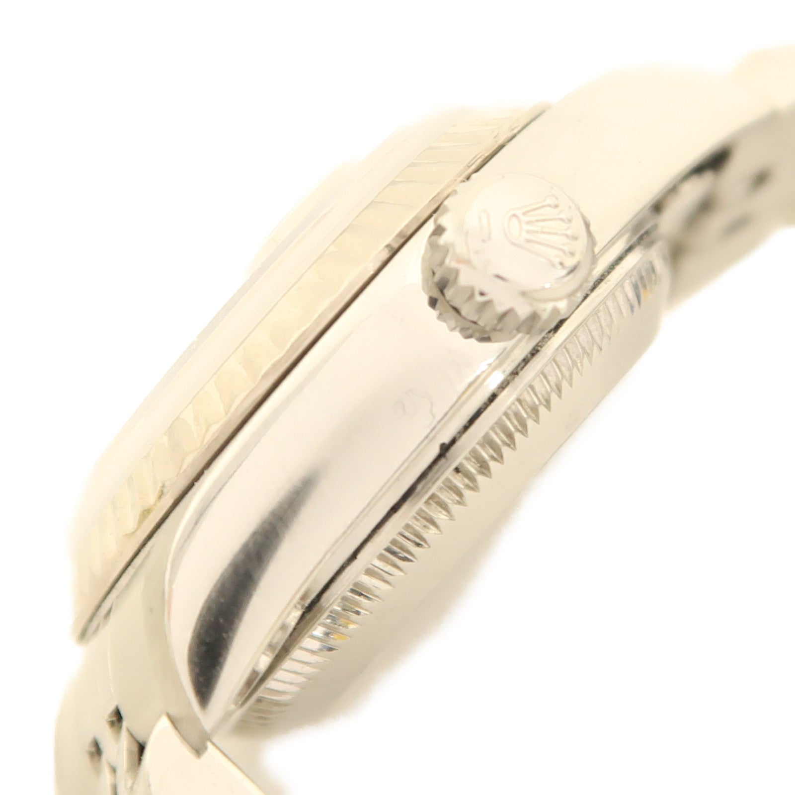 ROLEX Datejust 18K白金/不鏽鋼/鑽石手錶自動機芯銀色