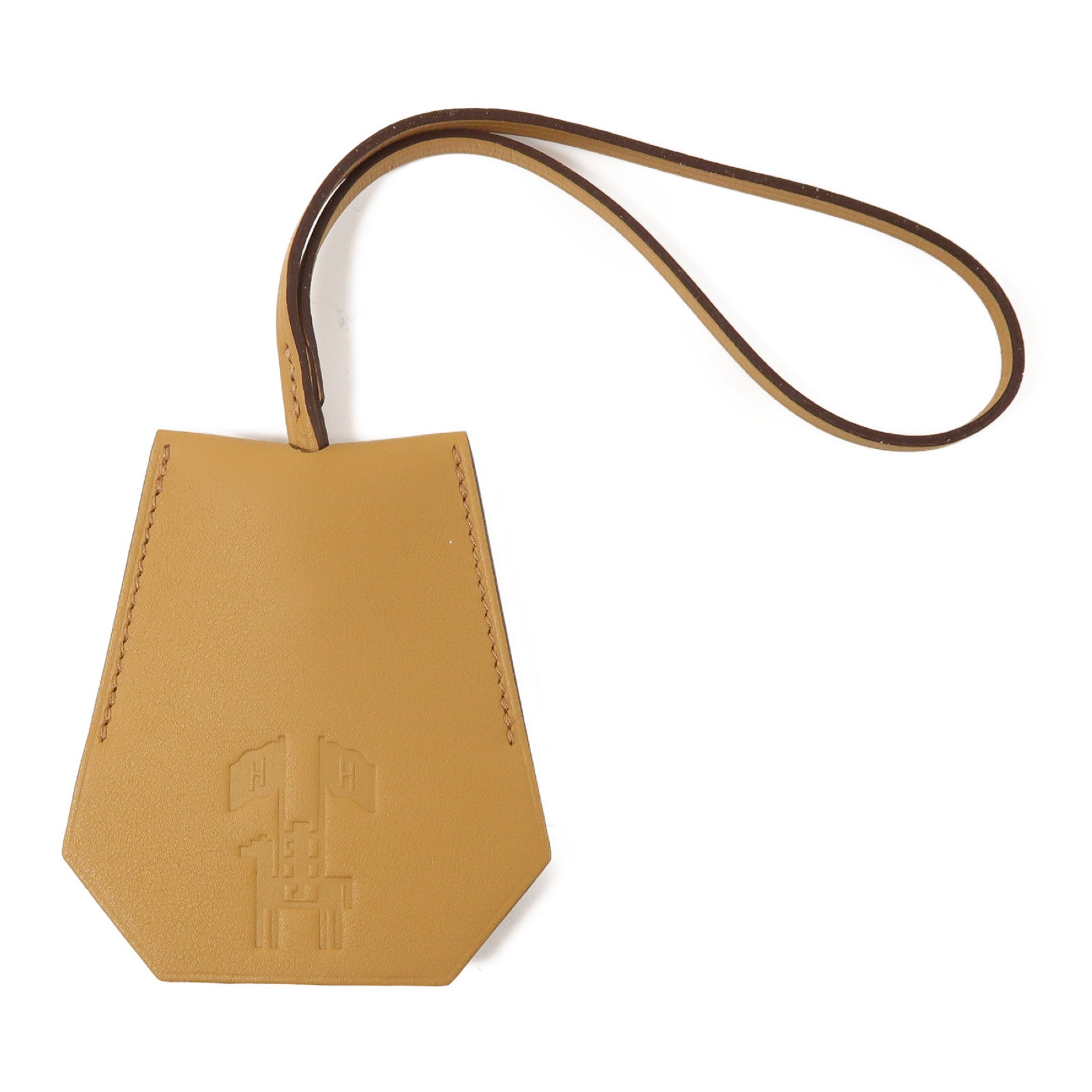 HERMES 【激減優惠】Swift皮革Key Ring銀扣鑰匙扣啡色
