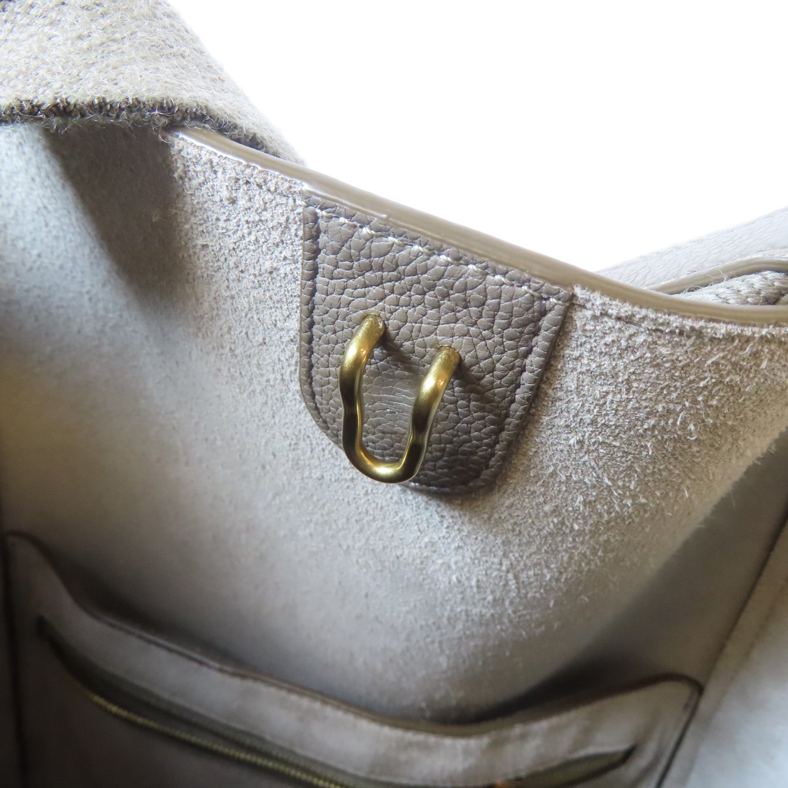 CELINE 牛皮皮革Sangle Bucket金扣肩背袋灰色