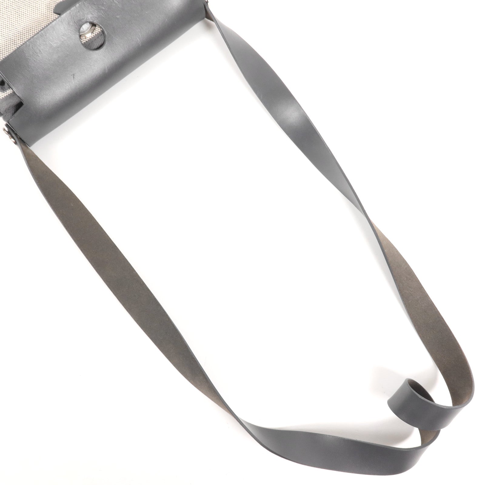HERMES 【激減優惠】Toile H帆布Mini Herbag銀扣肩背袋Ardoise