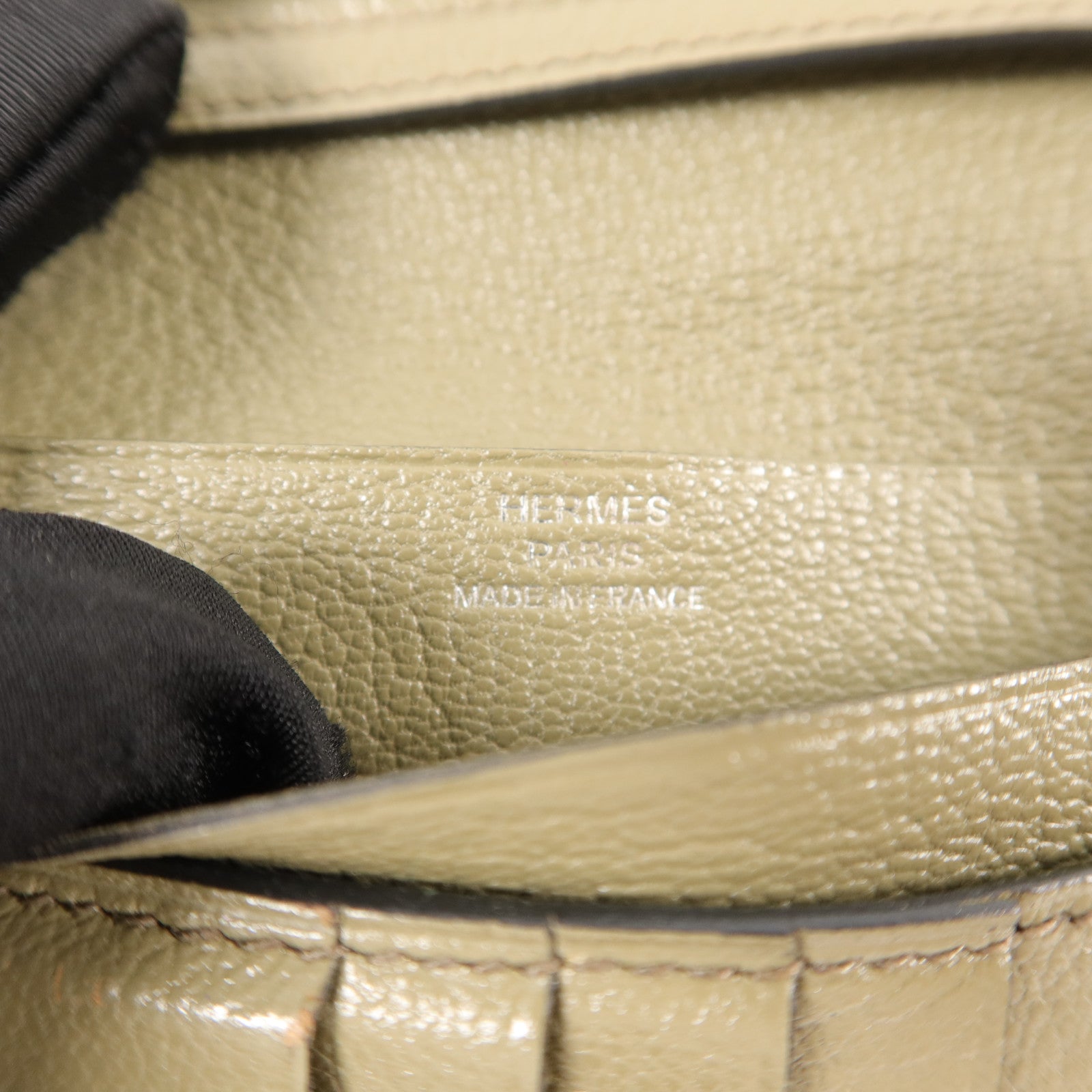 HERMES 鴕鳥皮革Bearn Bifold Wallet錢包Mousse