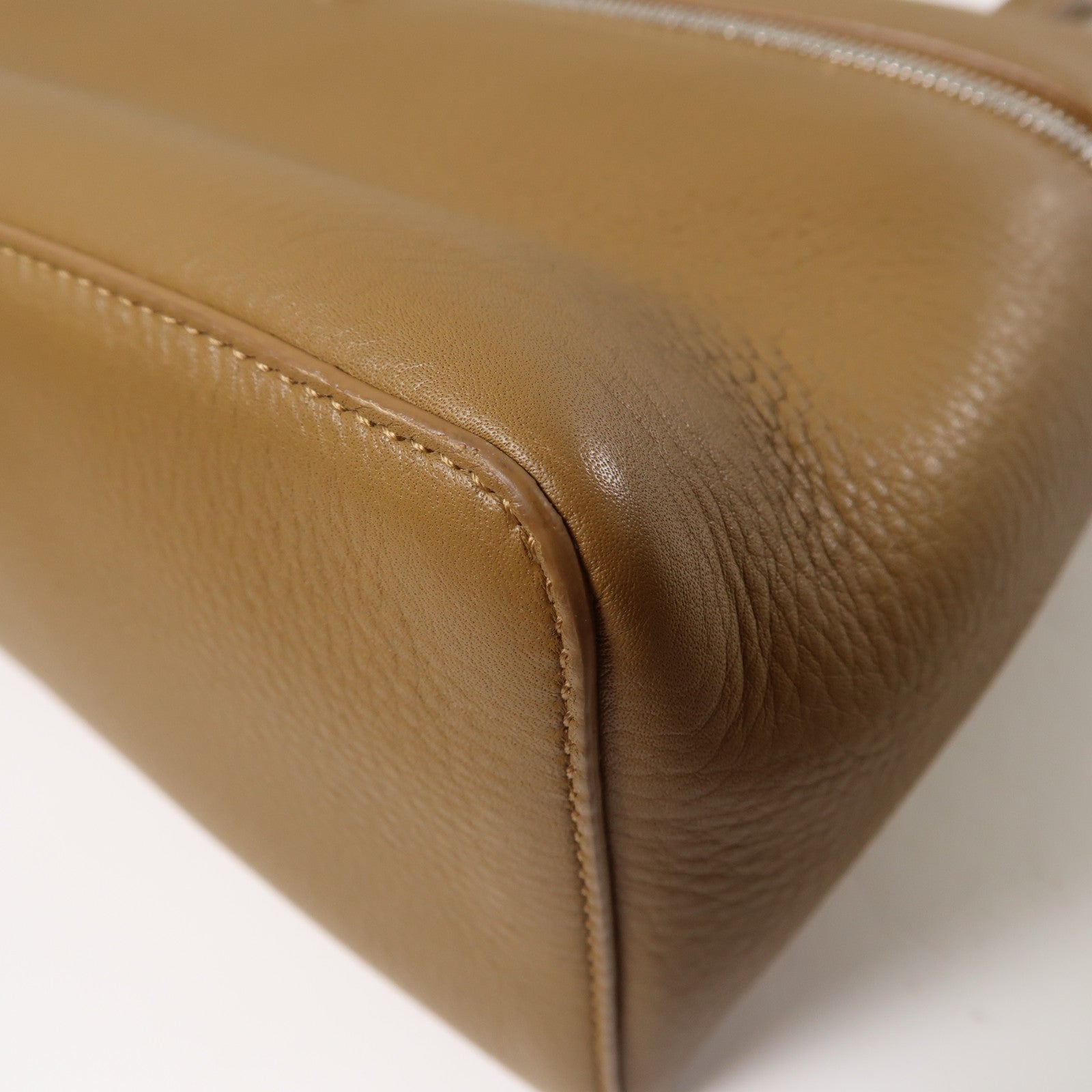 Loro Piana 牛皮皮革Extra Bag L27銀扣手挽肩背兩用袋啡色