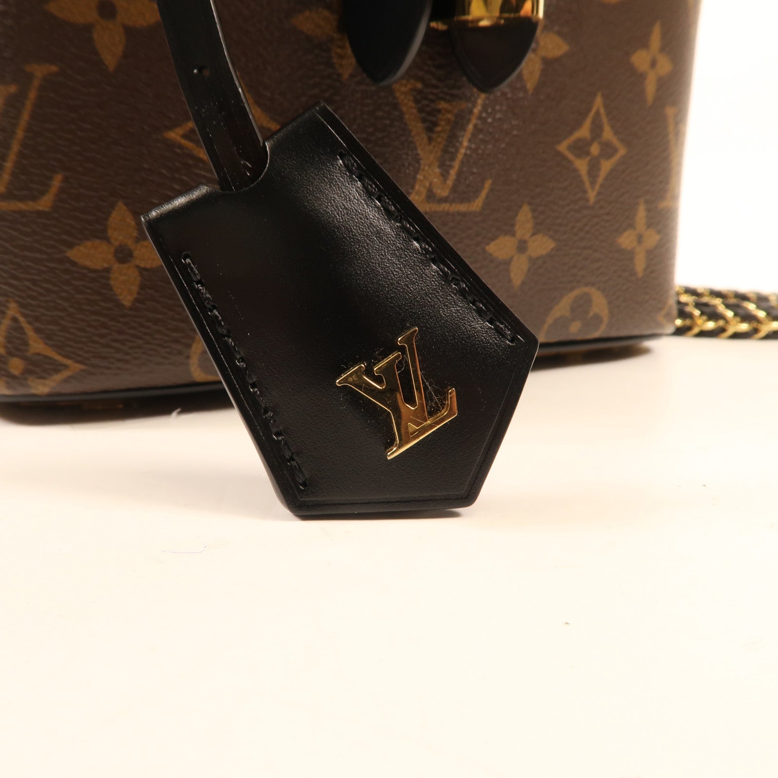 LOUIS VUITTON Monogram Reverse Vanity PM金扣手挽肩背兩用袋棕色